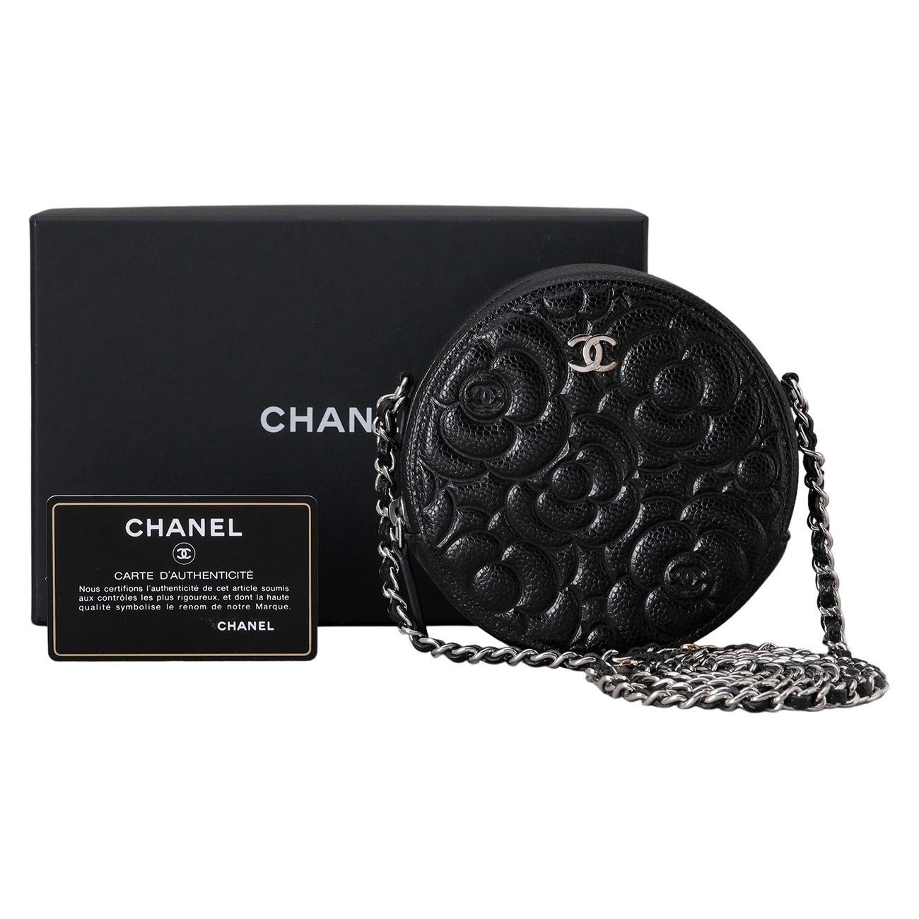 CHANEL(USED)샤넬 시즌 캐비어 카멜리아 동그리백
