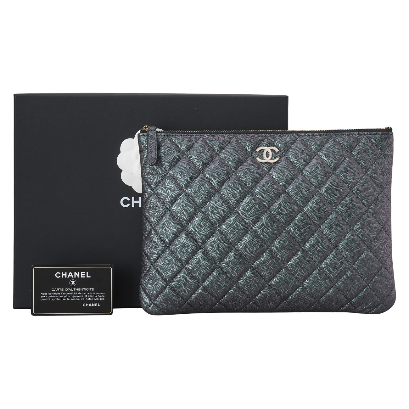 CHANEL(USED)샤넬 시즌 캐비어 클러치 뉴미듐
