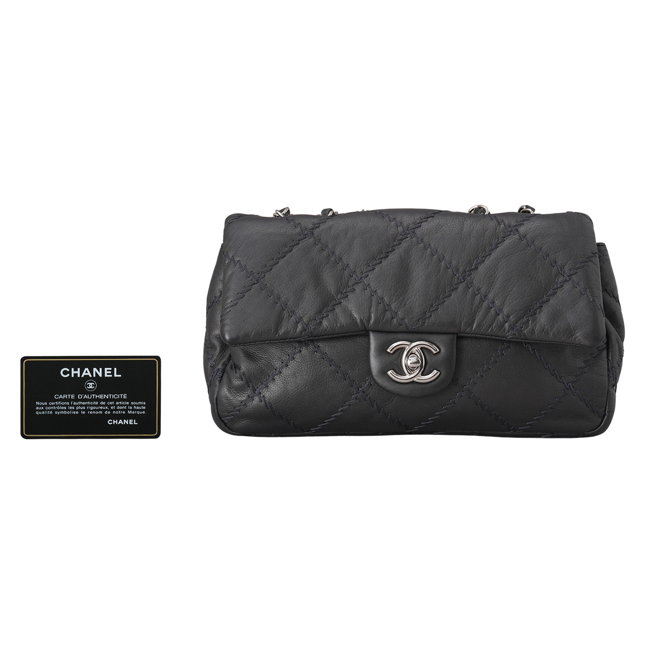 CHANEL(USED)샤넬 시즌 스티치 체인 플랩백
