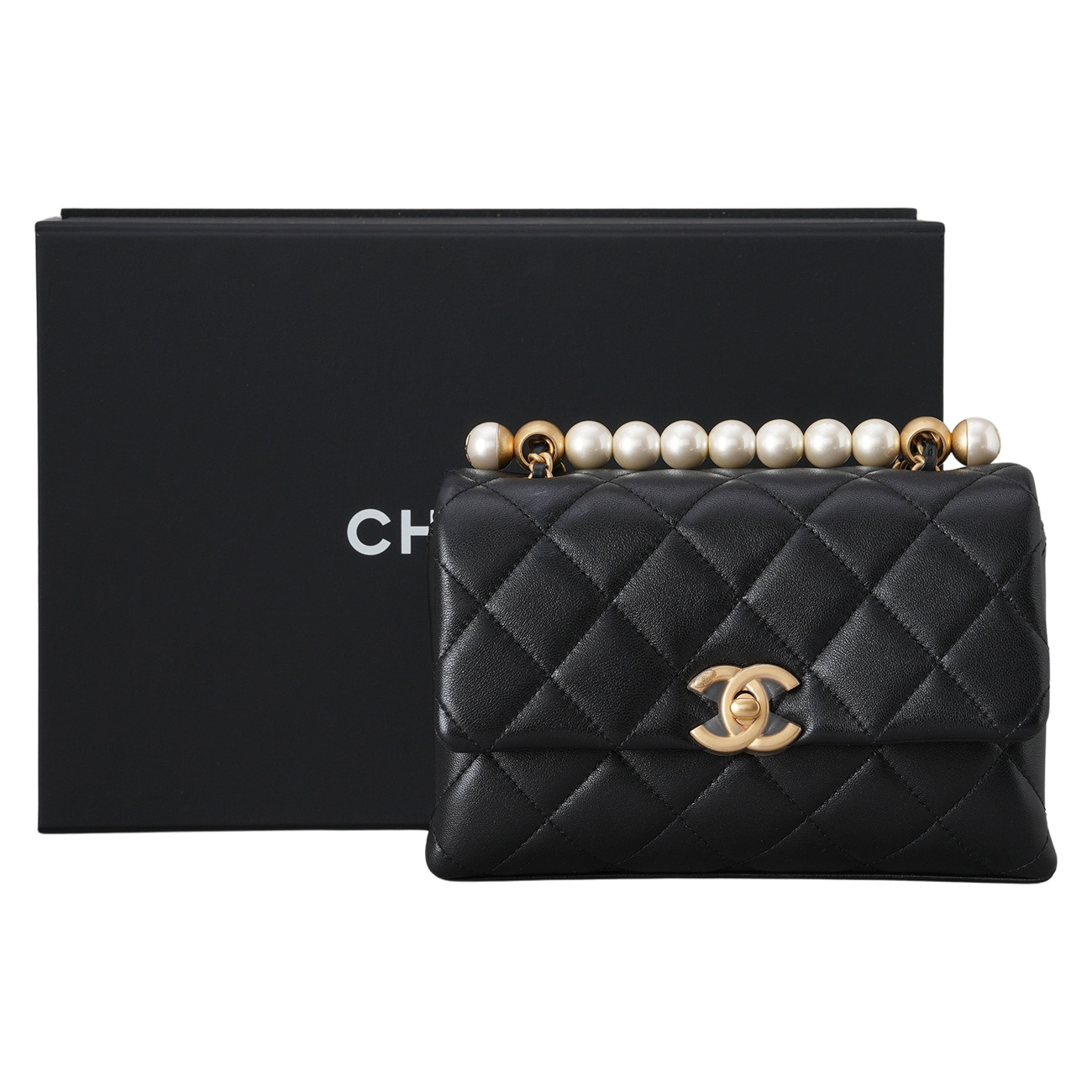 CHANEL(USED)샤넬 AS5001 시즌 진주장식 핸들 체인 숄더백