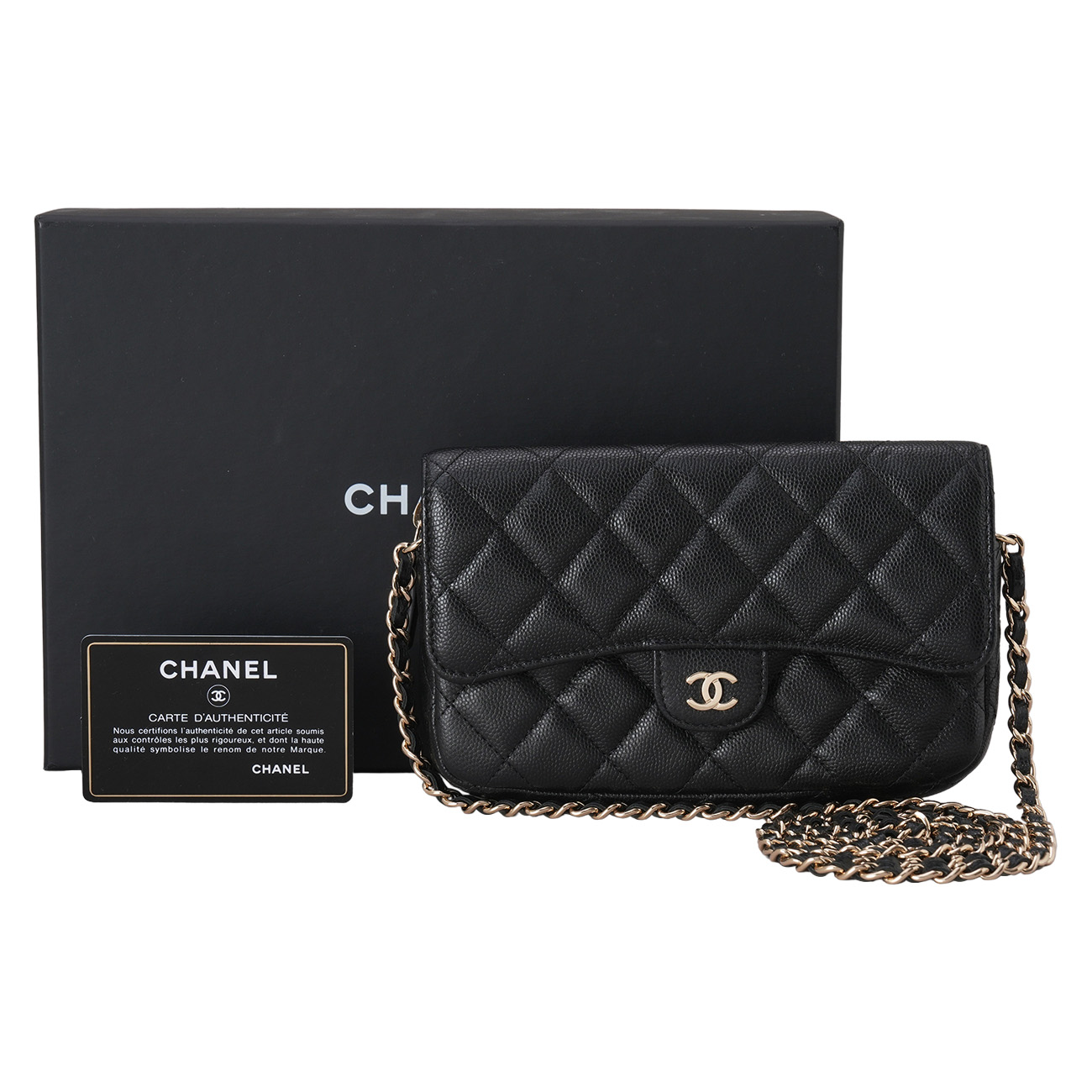 CHANEL(USED)샤넬 캐비어 더블 폰 홀더백