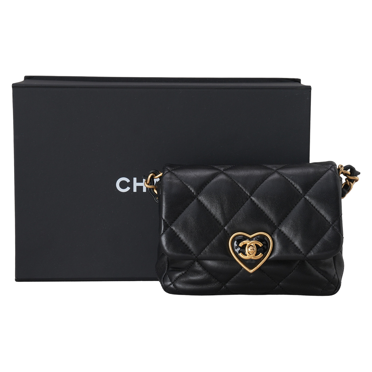 CHANEL(USED)샤넬 시즌 하트 턴 락 플랩백