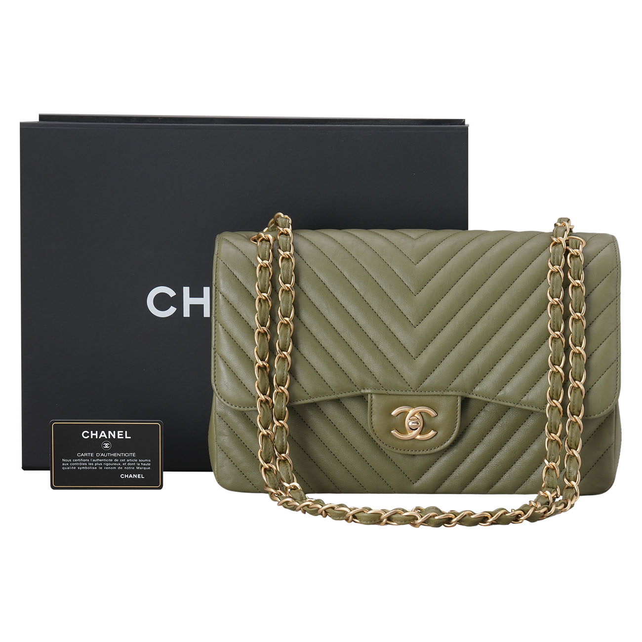 CHANEL(USED)샤넬 쉐브론 클래식 점보 플랩백