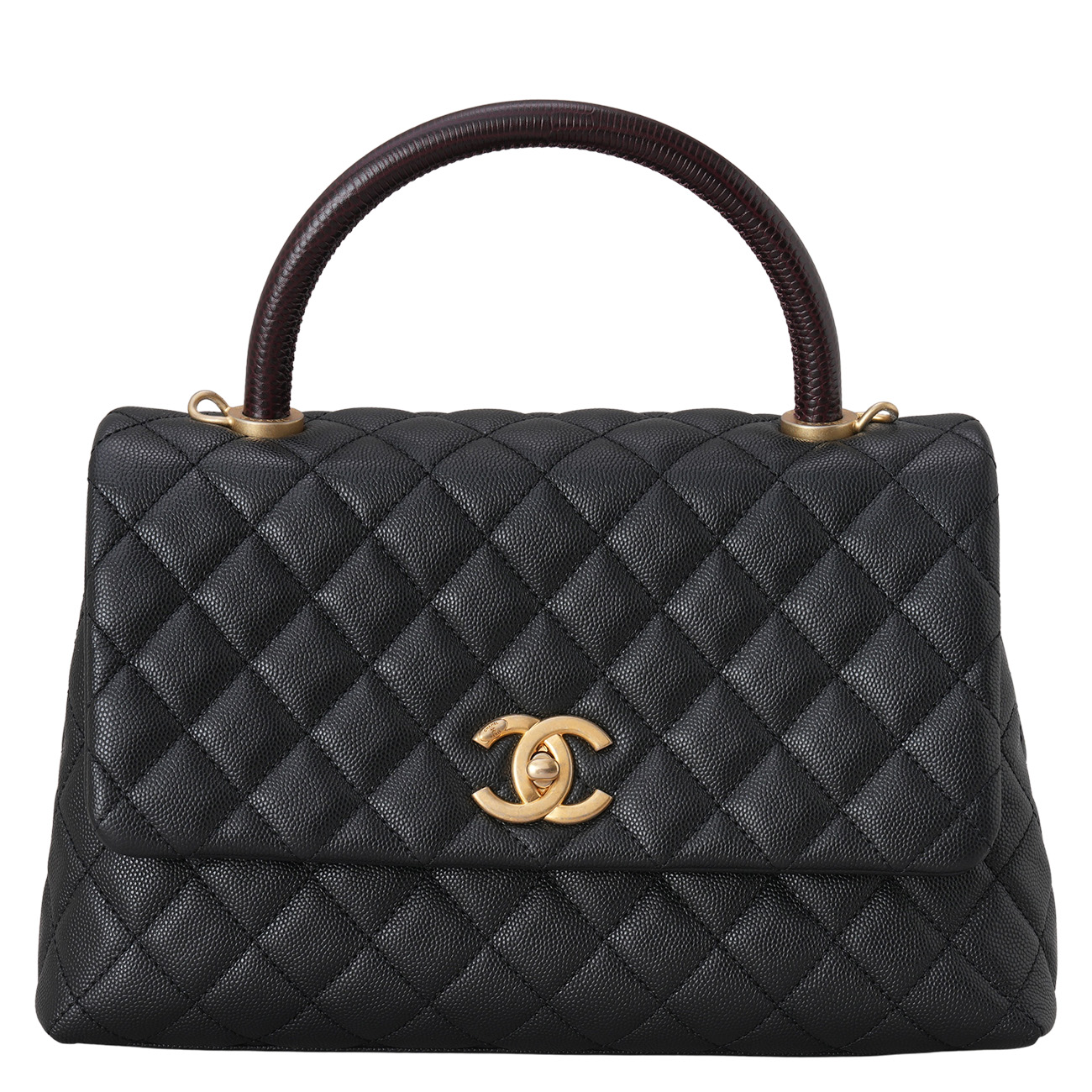 CHANEL(USED)샤넬 캐비어 코코핸들 28 리자드 핸들