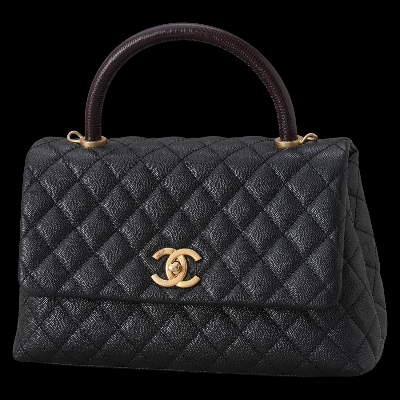 CHANEL(USED)샤넬 캐비어 코코핸들 28 리자드 핸들