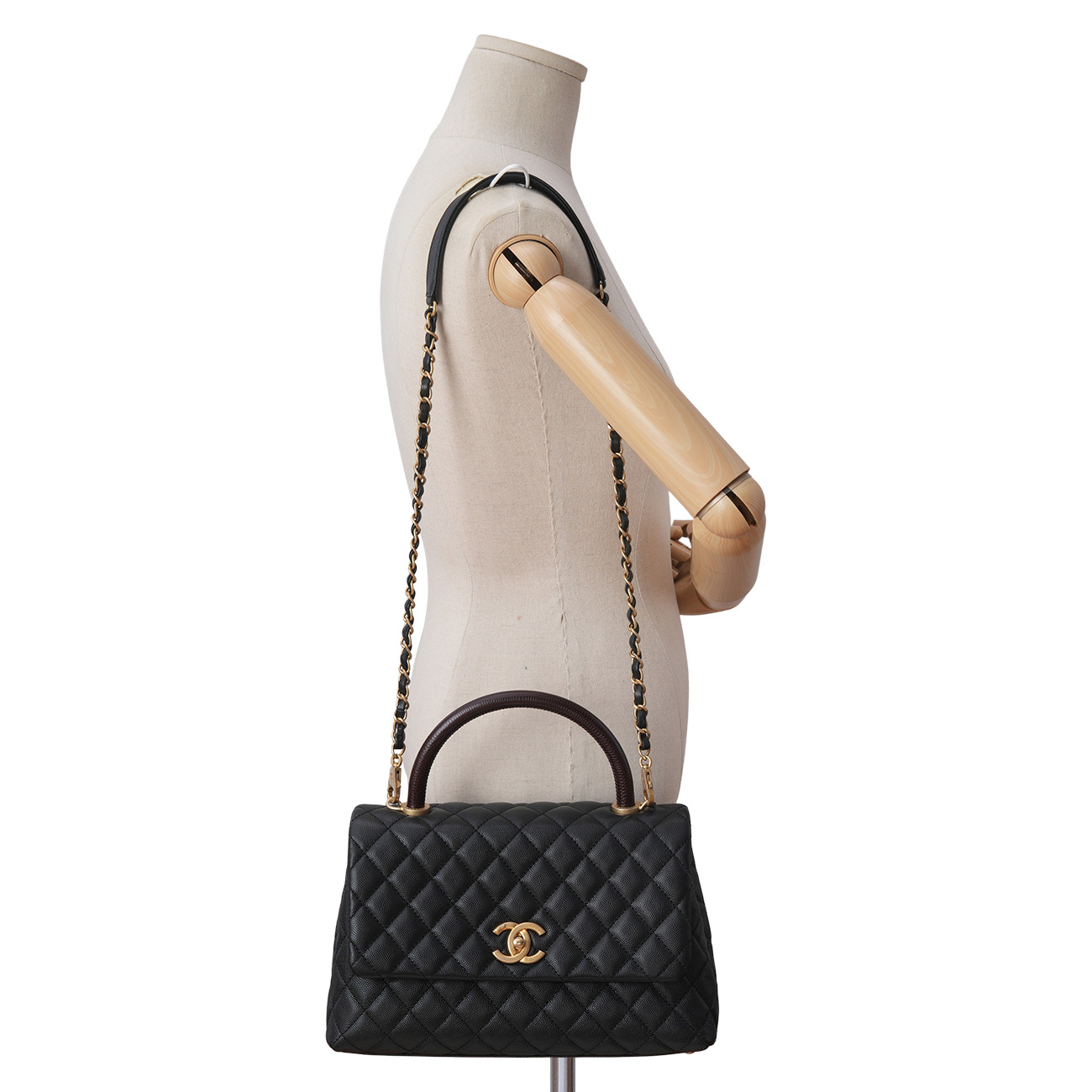 CHANEL(USED)샤넬 캐비어 코코핸들 28 리자드 핸들