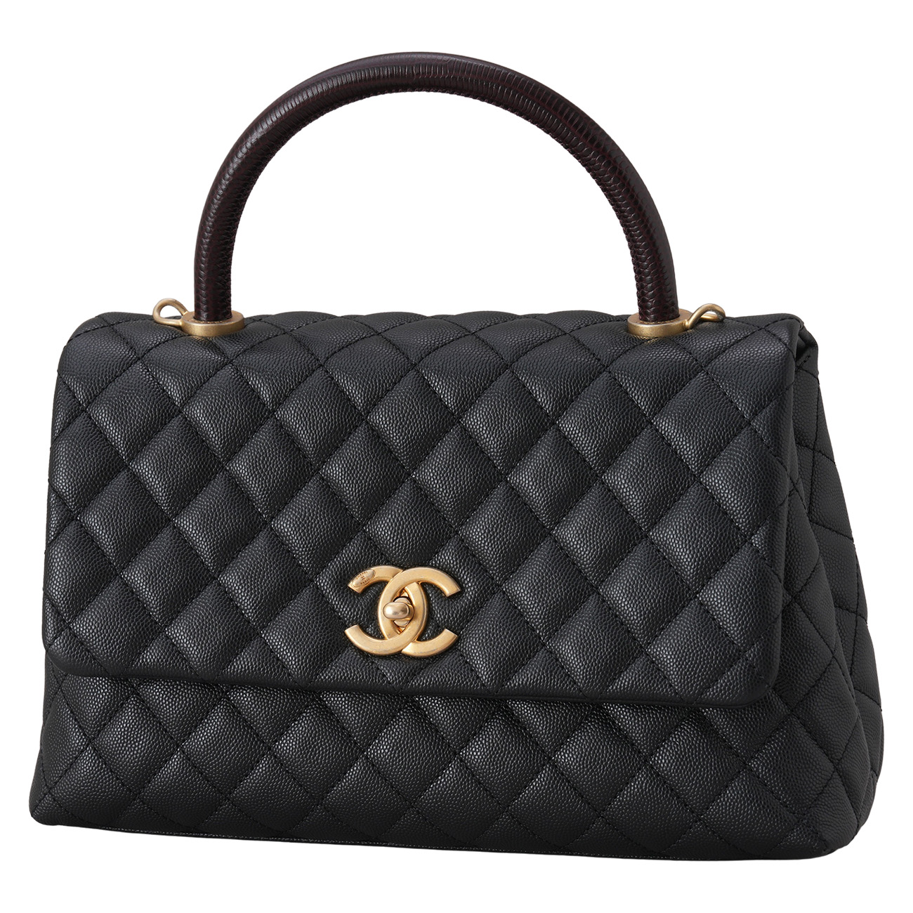 CHANEL(USED)샤넬 캐비어 코코핸들 28 리자드 핸들