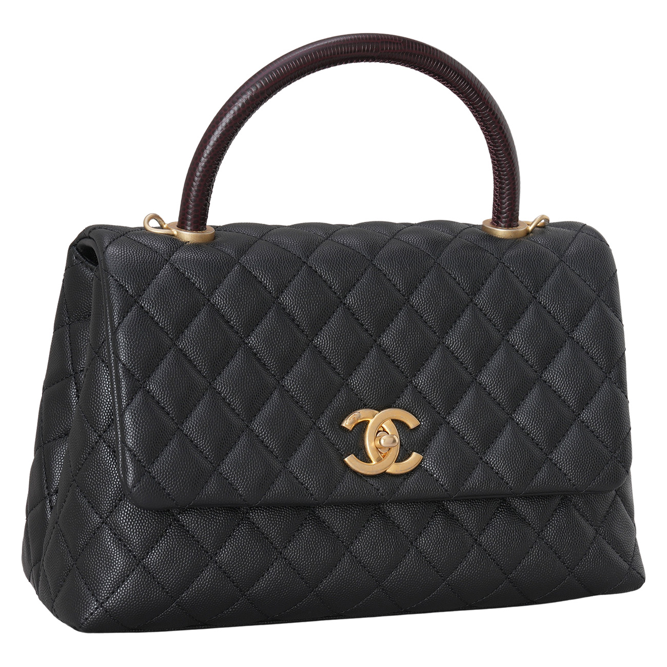 CHANEL(USED)샤넬 캐비어 코코핸들 28 리자드 핸들