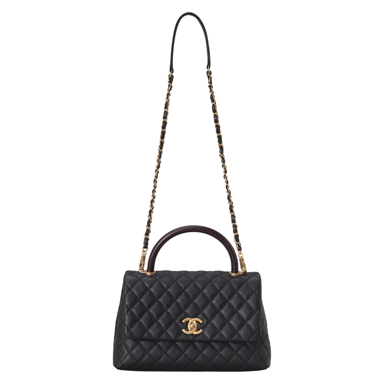 CHANEL(USED)샤넬 캐비어 코코핸들 28 리자드 핸들