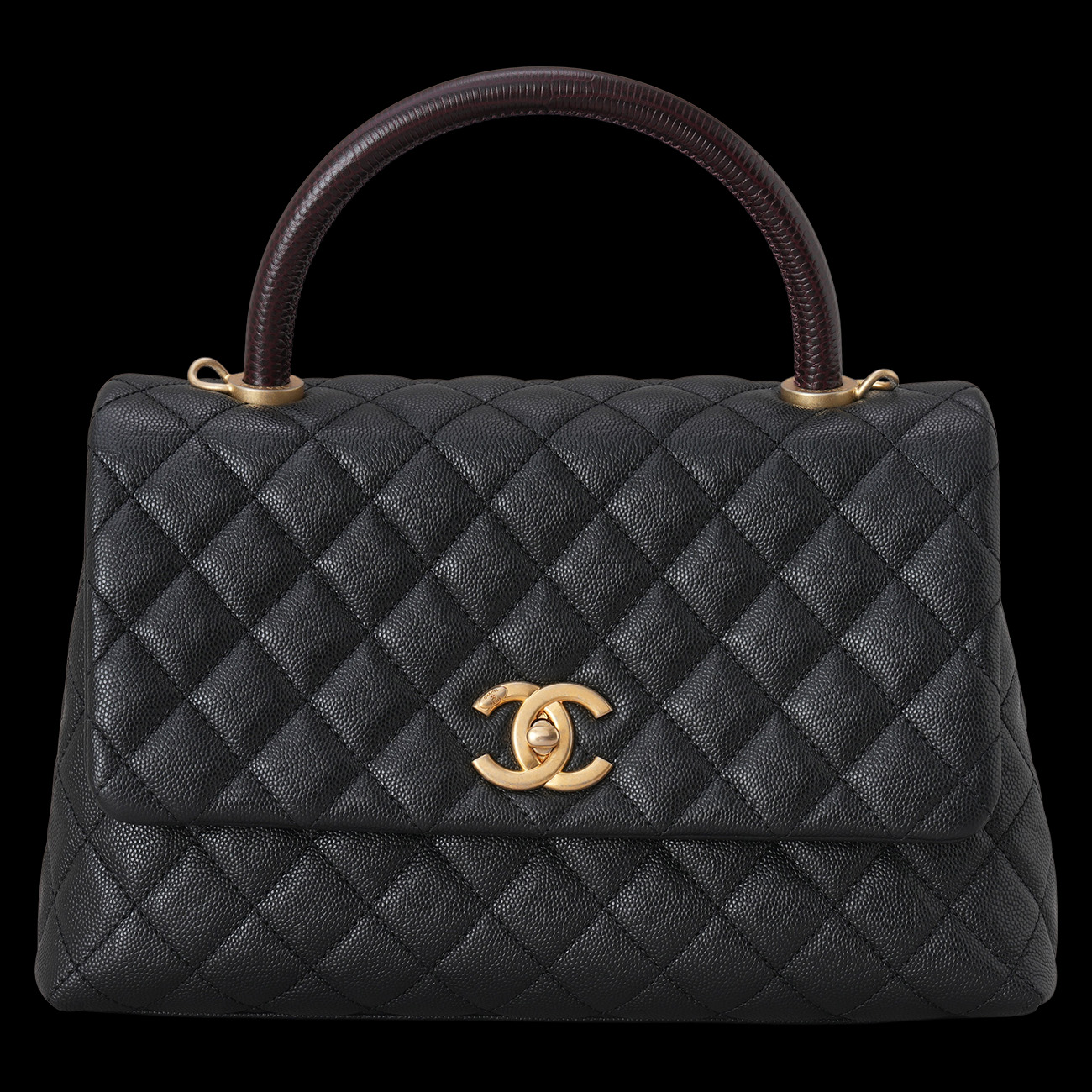 CHANEL(USED)샤넬 캐비어 코코핸들 28 리자드 핸들