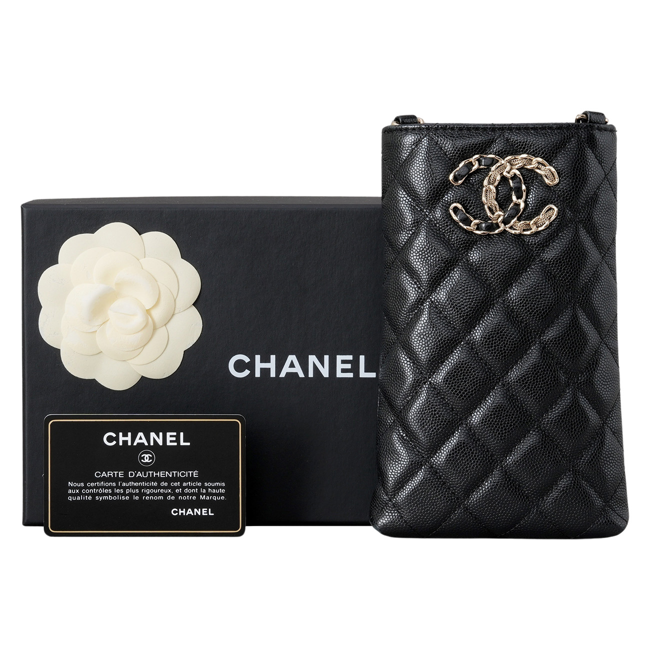 CHANEL(USED)샤넬 AP1836 캐비어 시즌 폰홀더백