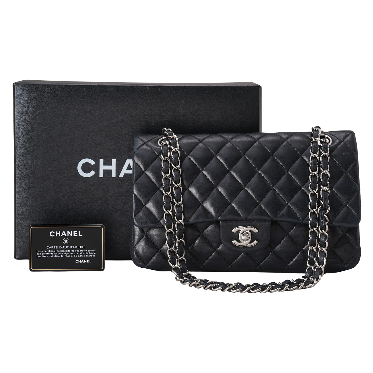 CHANEL(USED)샤넬 램스킨 클래식 미듐