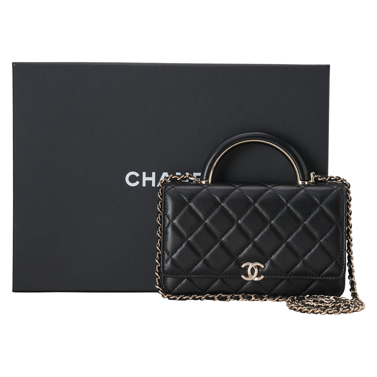 CHANEL(USED)샤넬 시즌 램스킨 탑핸들  WOC