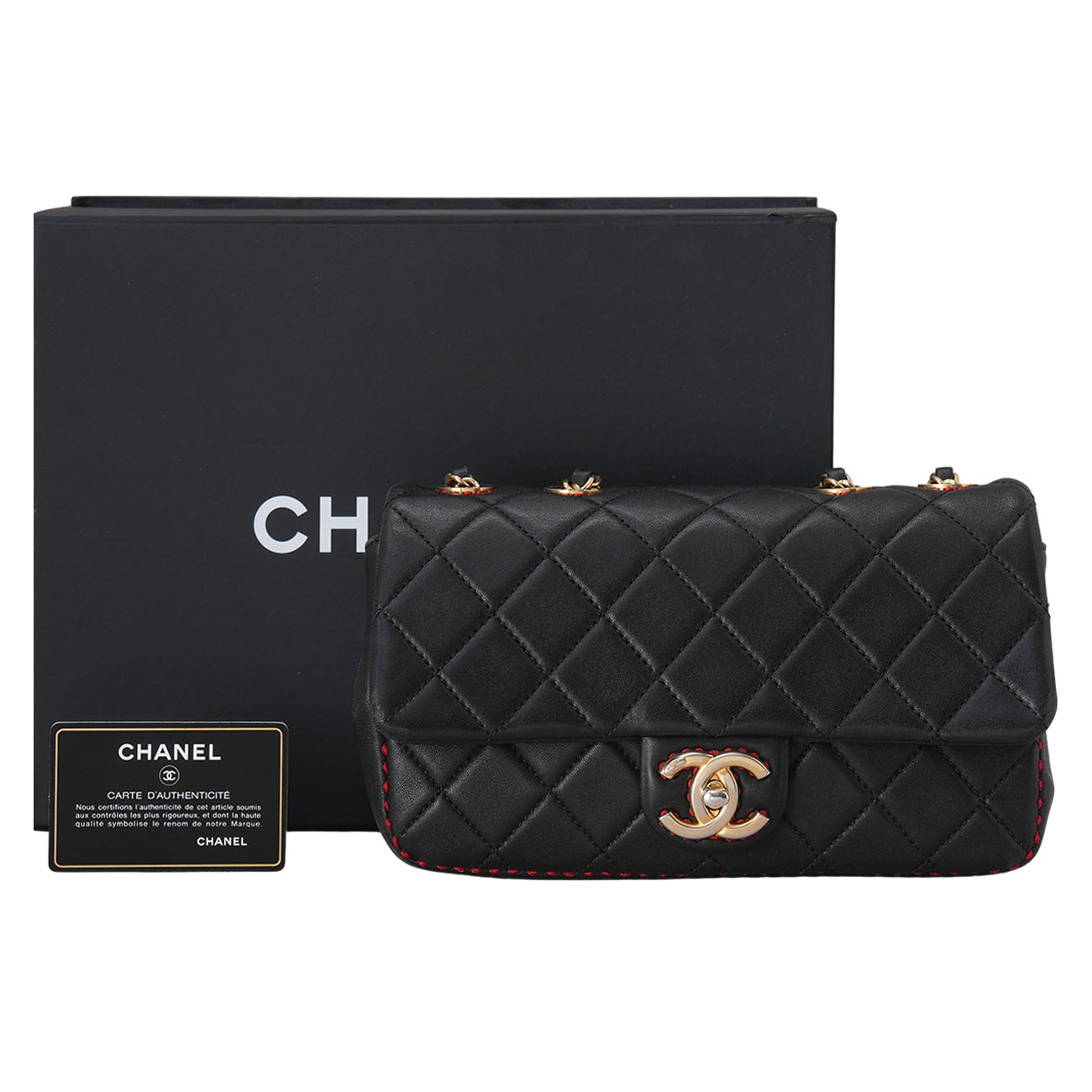 CHANEL(USED)샤넬 시즌 스티치 체인 플랩백
