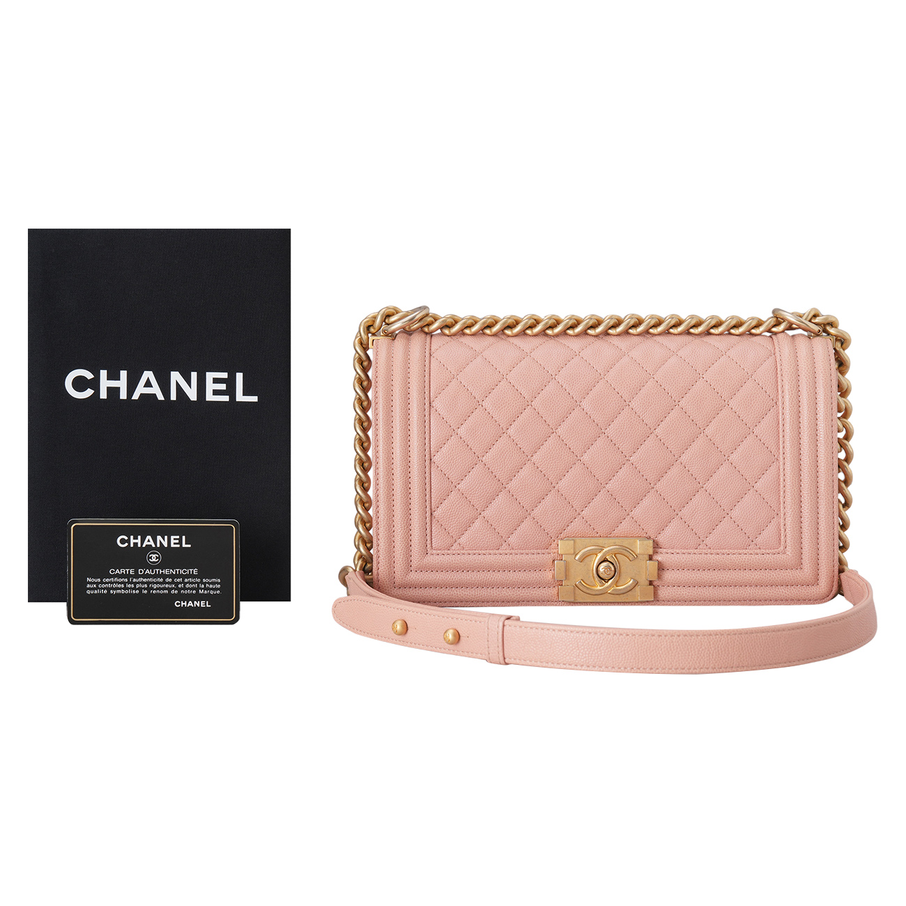 CHANEL(USED)샤넬 캐비어 보이샤넬 미듐 플랩백