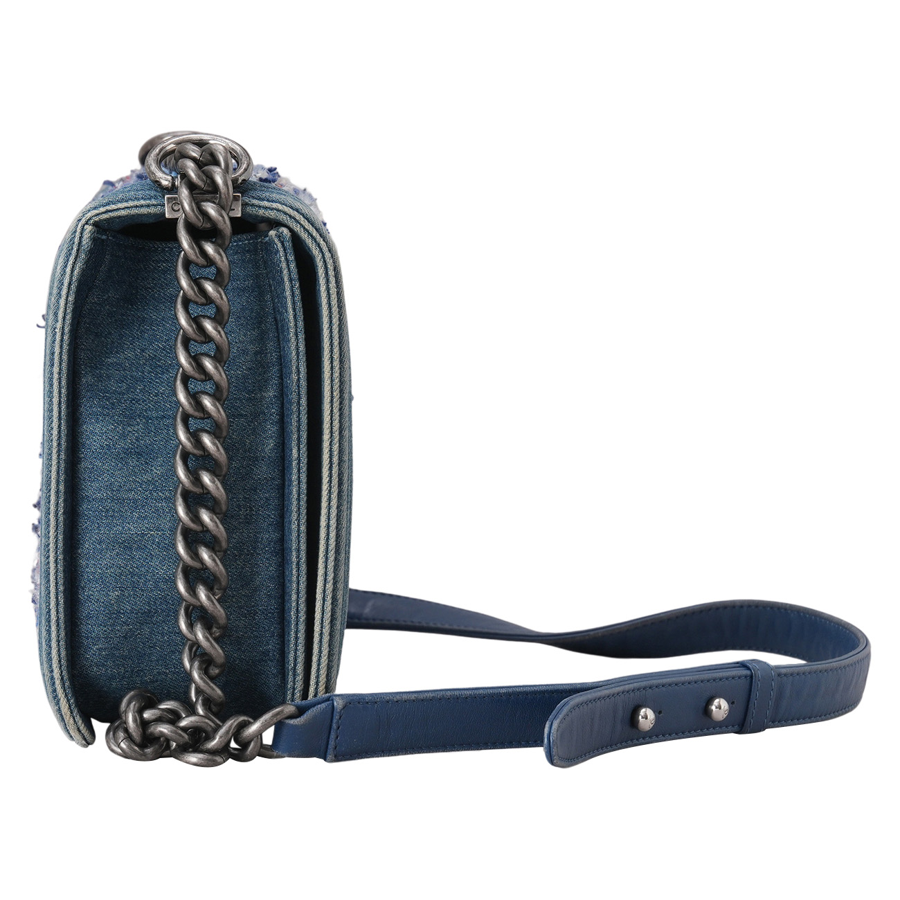 CHANEL(USED)샤넬 데님 트위드 보이샤넬 라지 플랩백