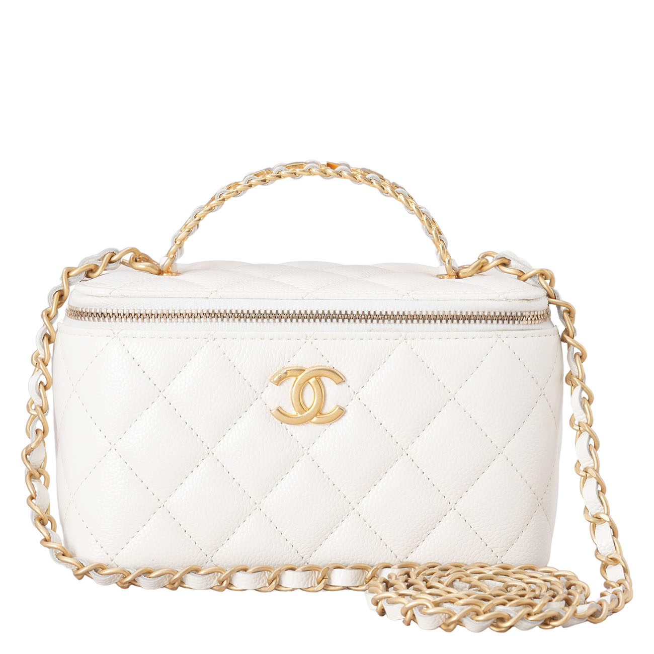 CHANEL(USED)샤넬 시즌 캐비어 베니티 탑핸들