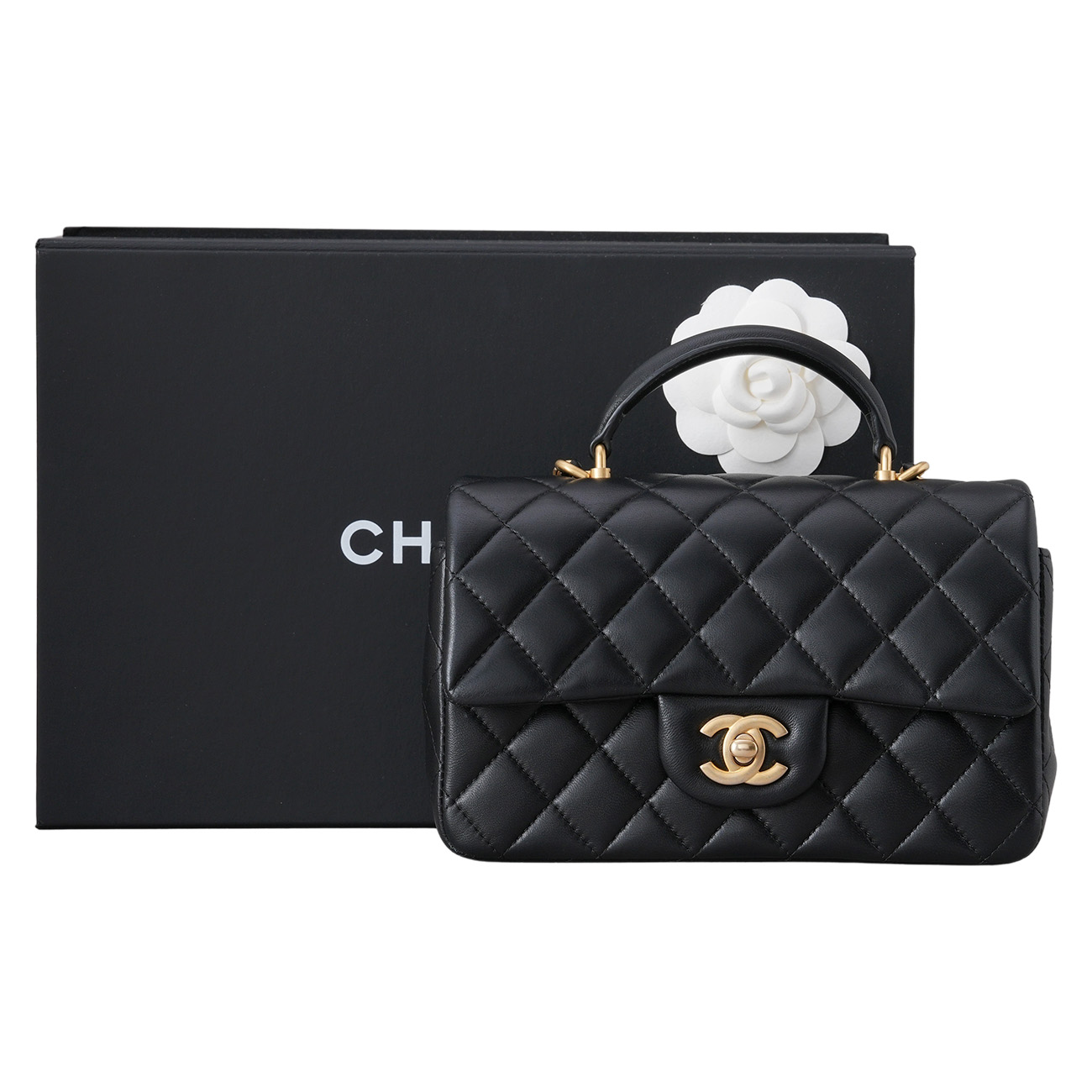 CHANEL(USED)샤넬 AS2431 램스킨 뉴미니 탑핸들 크로스백