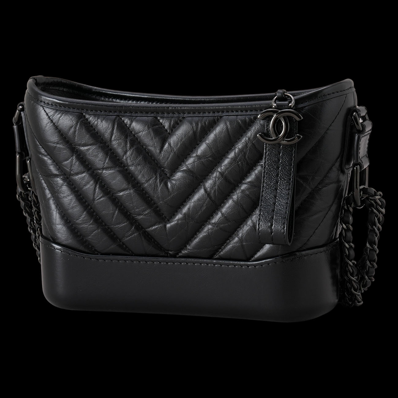 CHANEL(USED)샤넬 쉐브론 가브리엘 호보백 스몰 루테늄 메탈