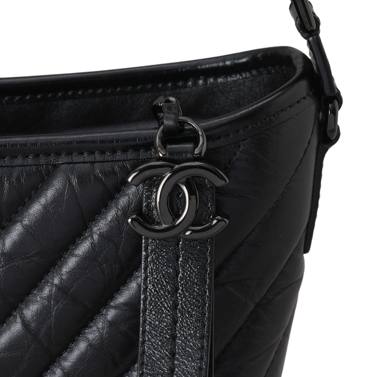 CHANEL(USED)샤넬 쉐브론 가브리엘 호보백 스몰 루테늄 메탈