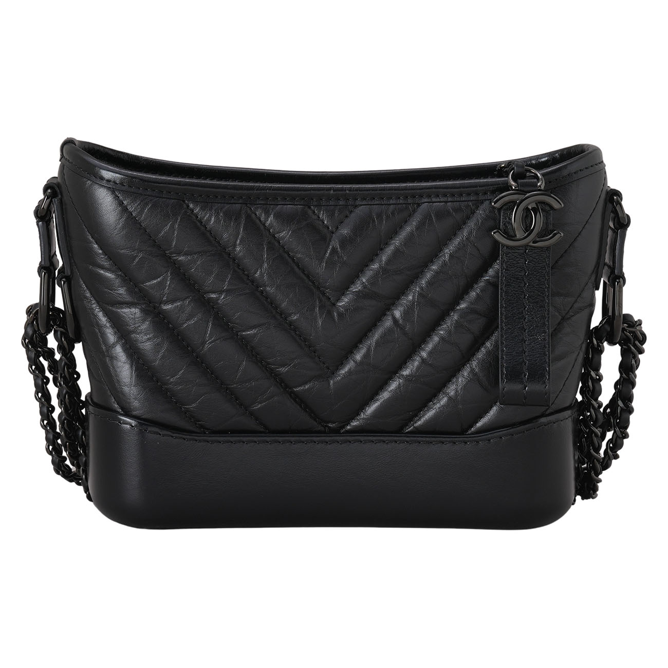 CHANEL(USED)샤넬 쉐브론 가브리엘 호보백 스몰 루테늄 메탈