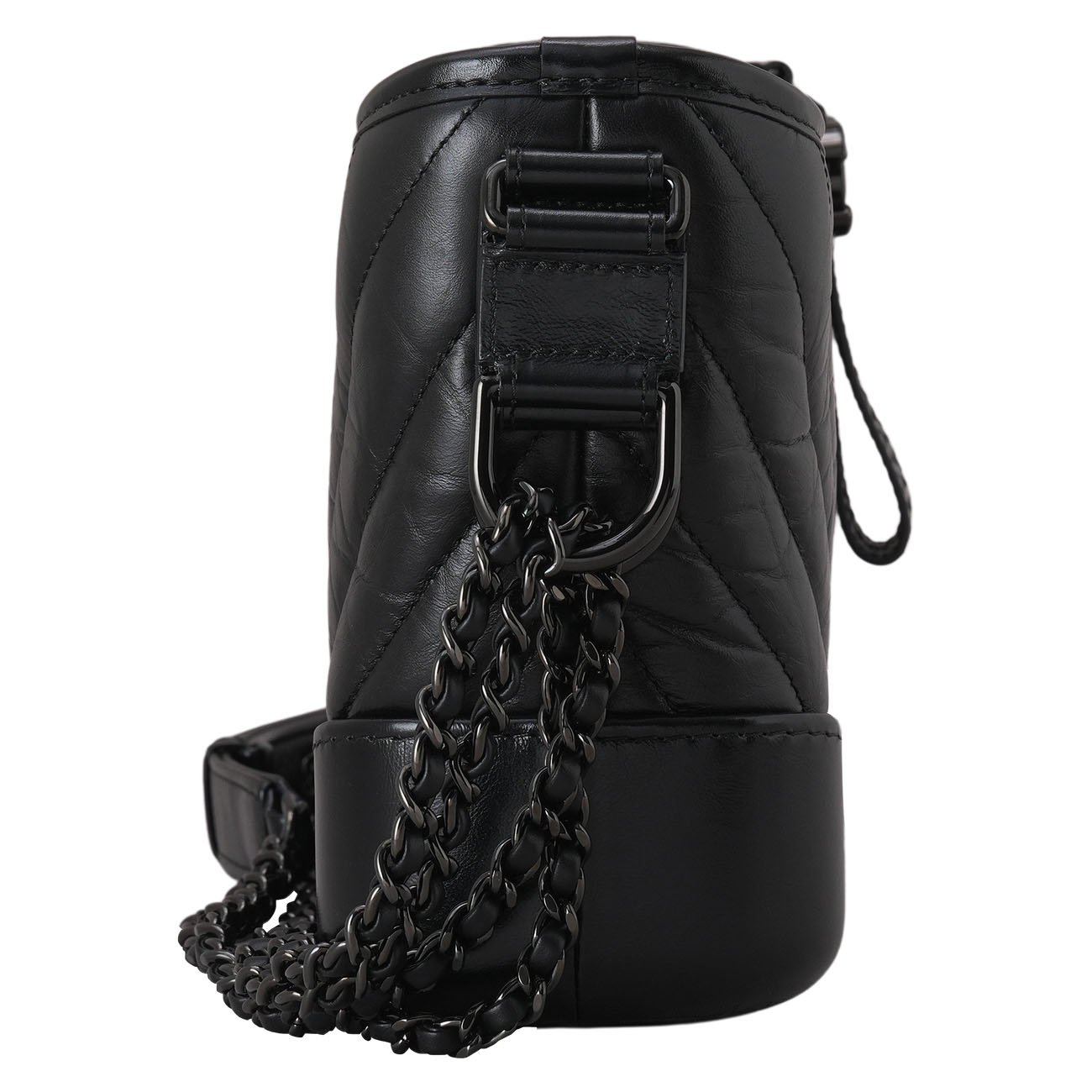 CHANEL(USED)샤넬 쉐브론 가브리엘 호보백 스몰 루테늄 메탈