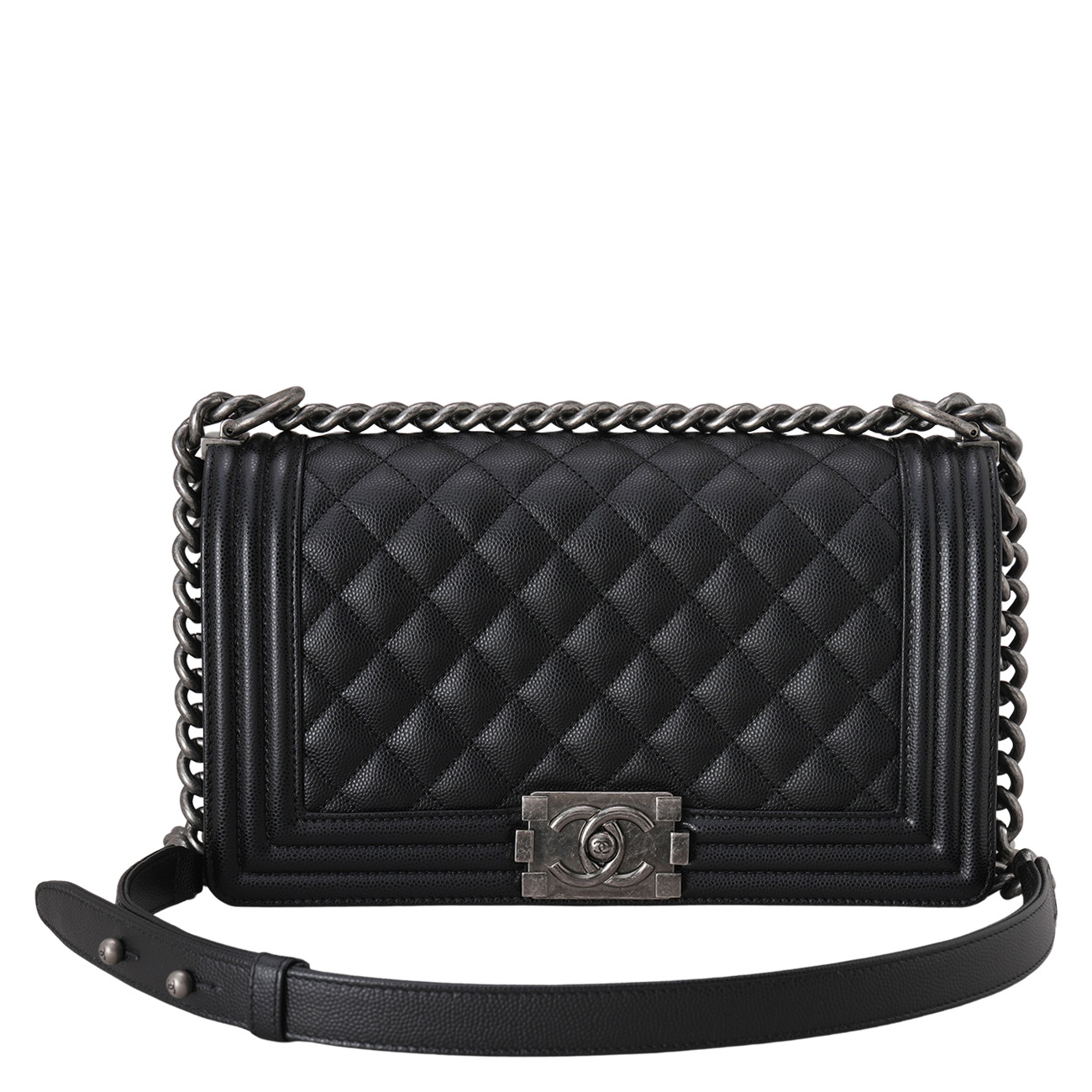 CHANEL(USED)샤넬 캐비어 보이샤넬 미듐 플랩백