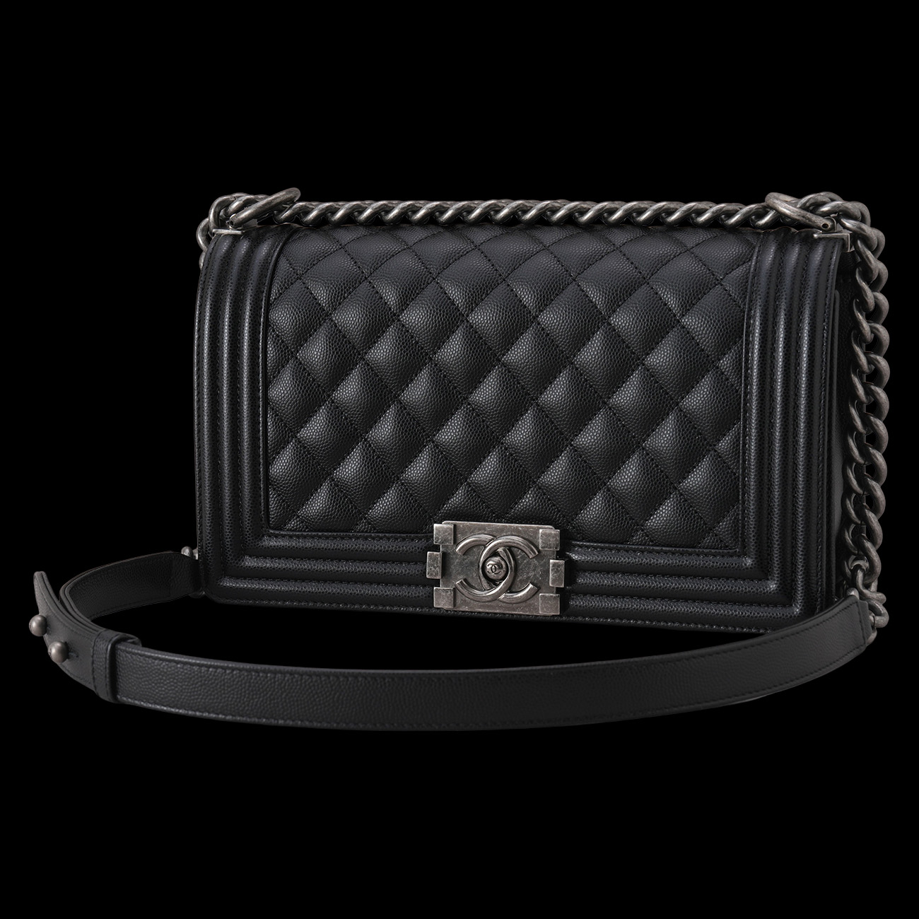 CHANEL(USED)샤넬 캐비어 보이샤넬 미듐 플랩백