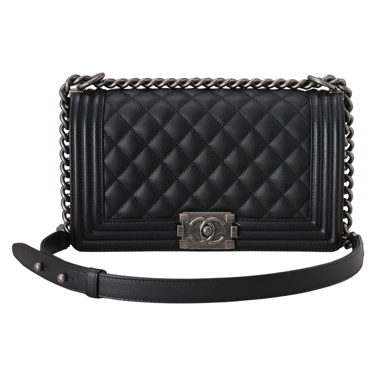 CHANEL(USED)샤넬 캐비어 보이샤넬 미듐 플랩백