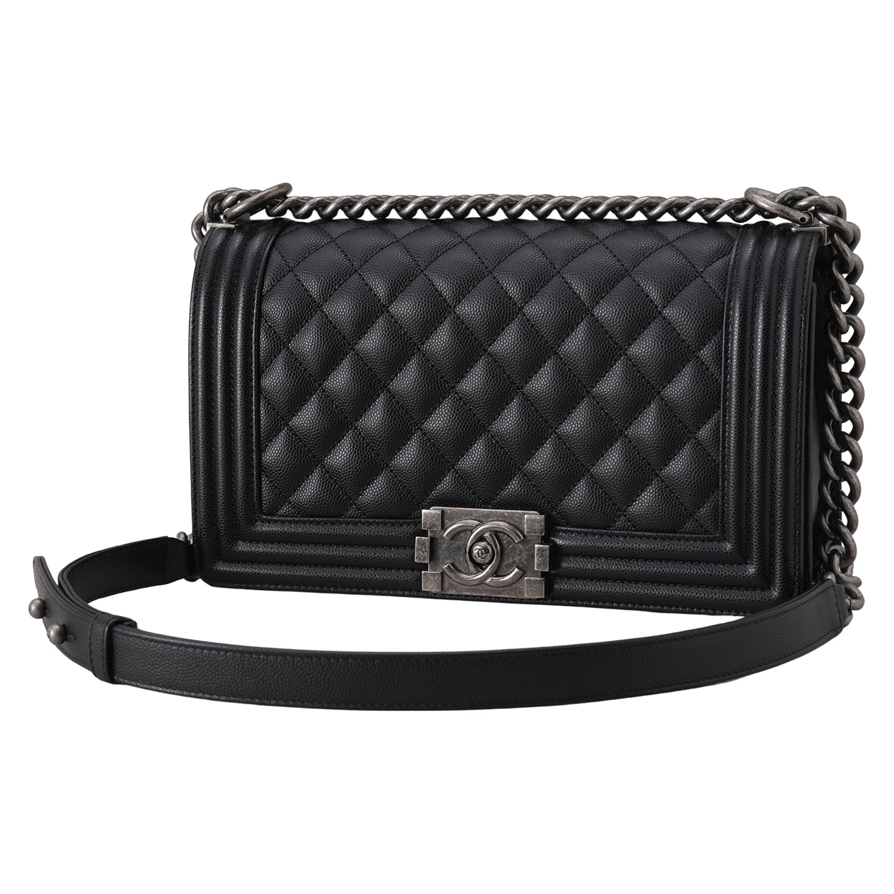 CHANEL(USED)샤넬 캐비어 보이샤넬 미듐 플랩백