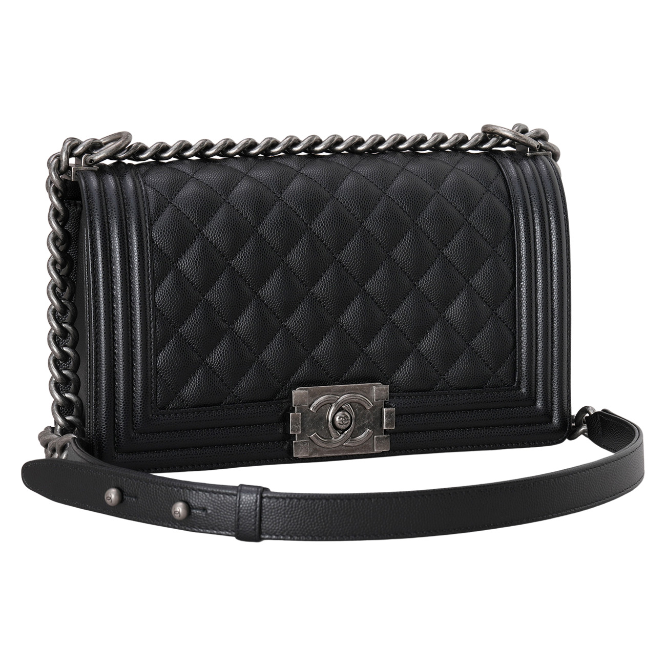 CHANEL(USED)샤넬 캐비어 보이샤넬 미듐 플랩백