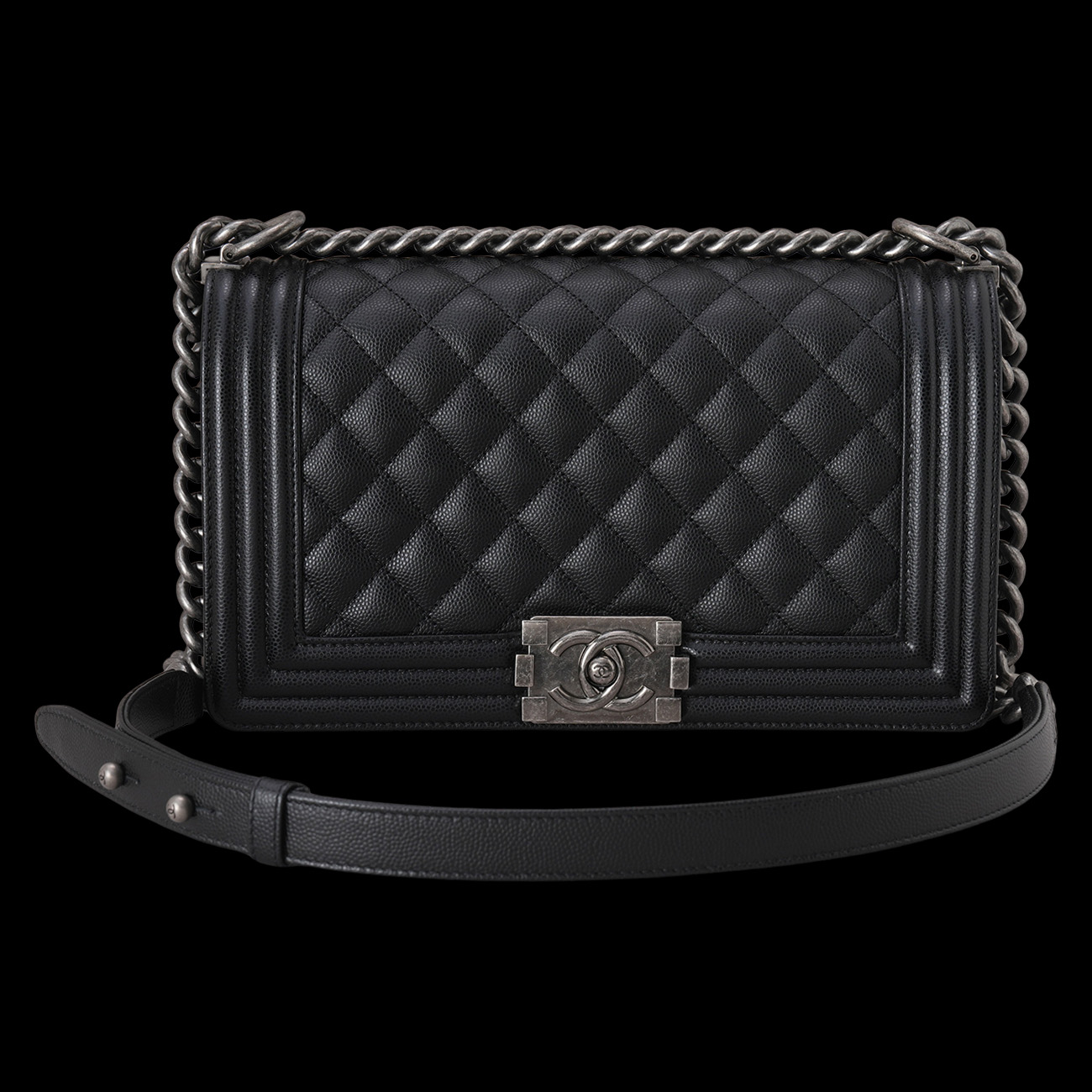 CHANEL(USED)샤넬 캐비어 보이샤넬 미듐 플랩백