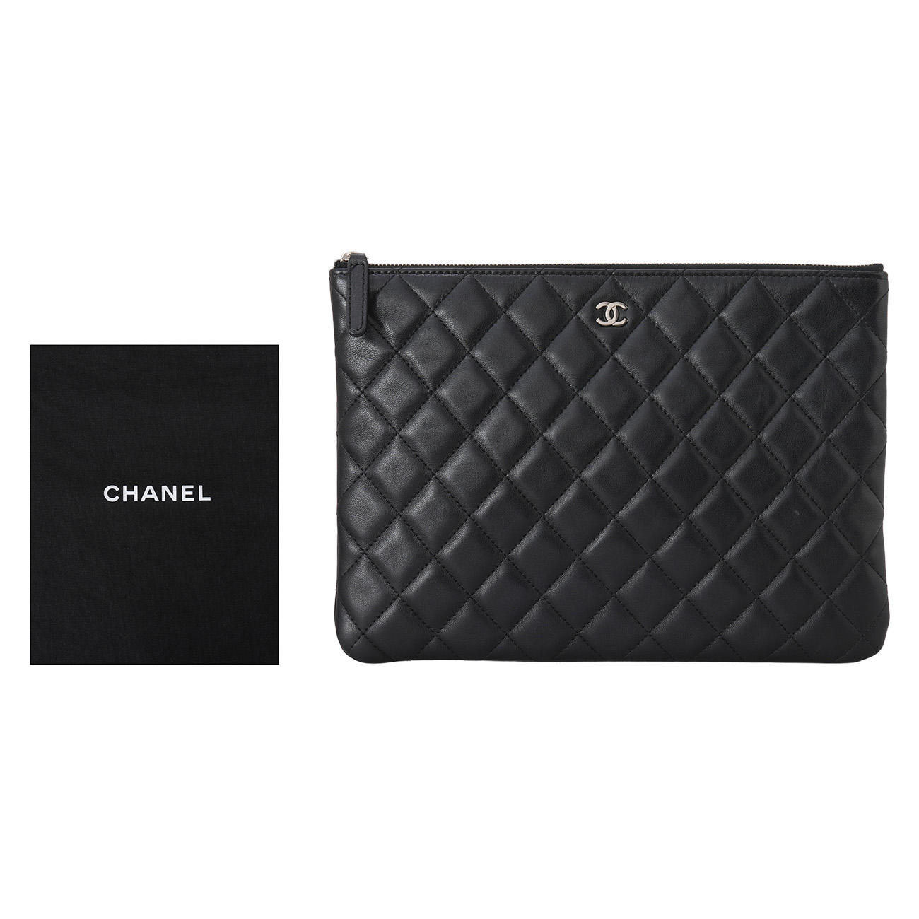 CHANEL(USED)샤넬 램스킨 클래식 클러치 미듐
