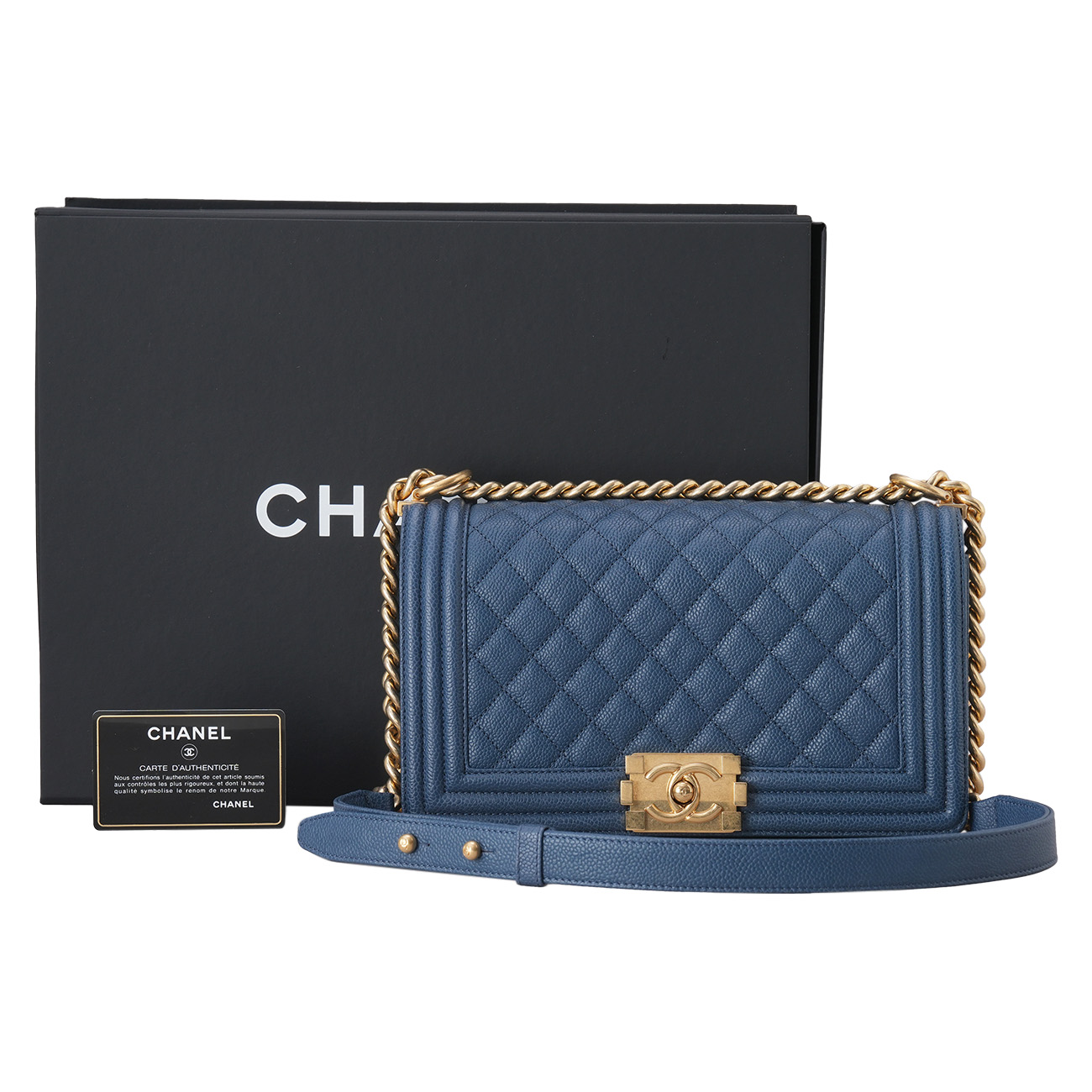 CHANEL(USED)샤넬 캐비어 보이샤넬 미듐 플랩백