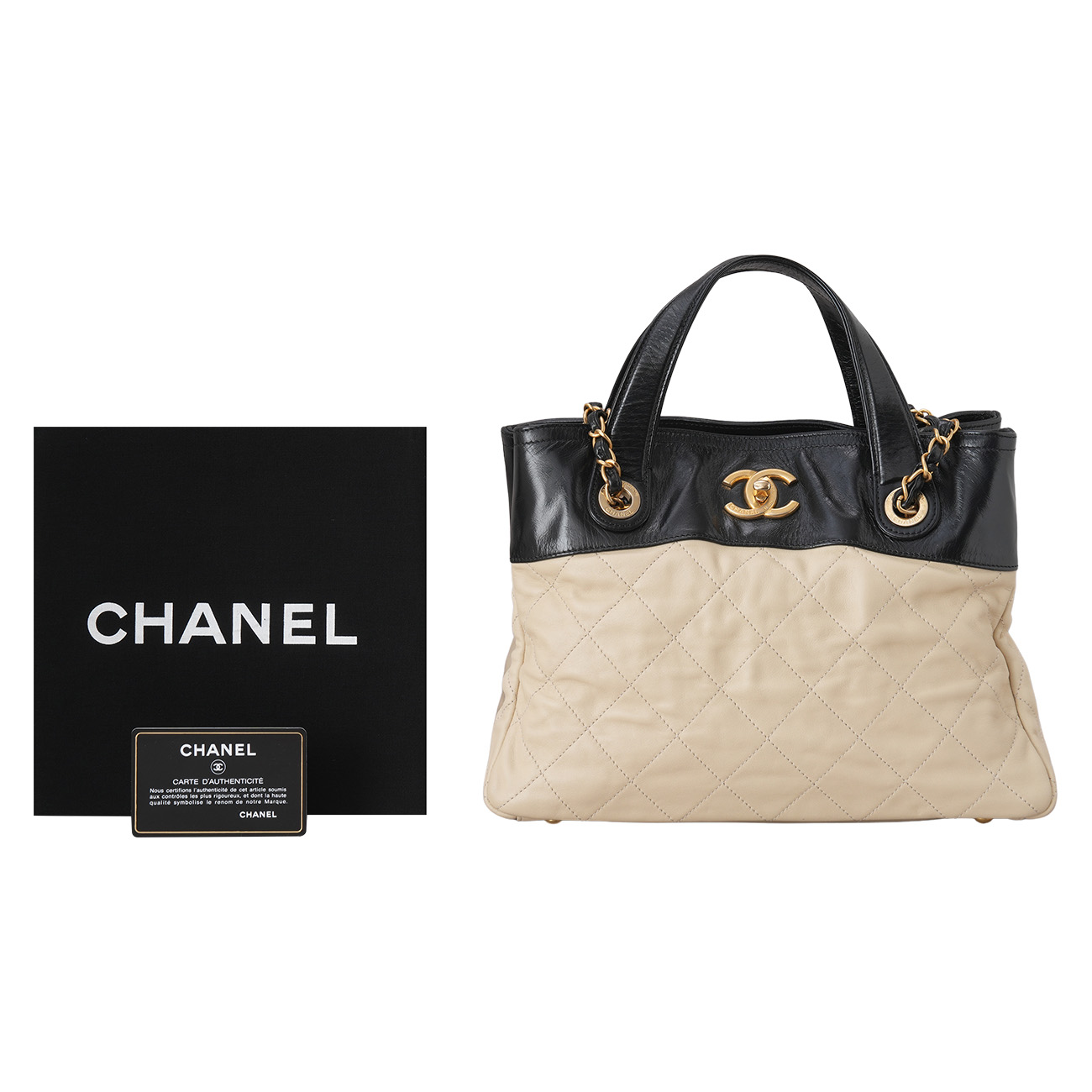 CHANEL(USED)샤넬 시즌 CC로고 탑 핸들겸 숄더백