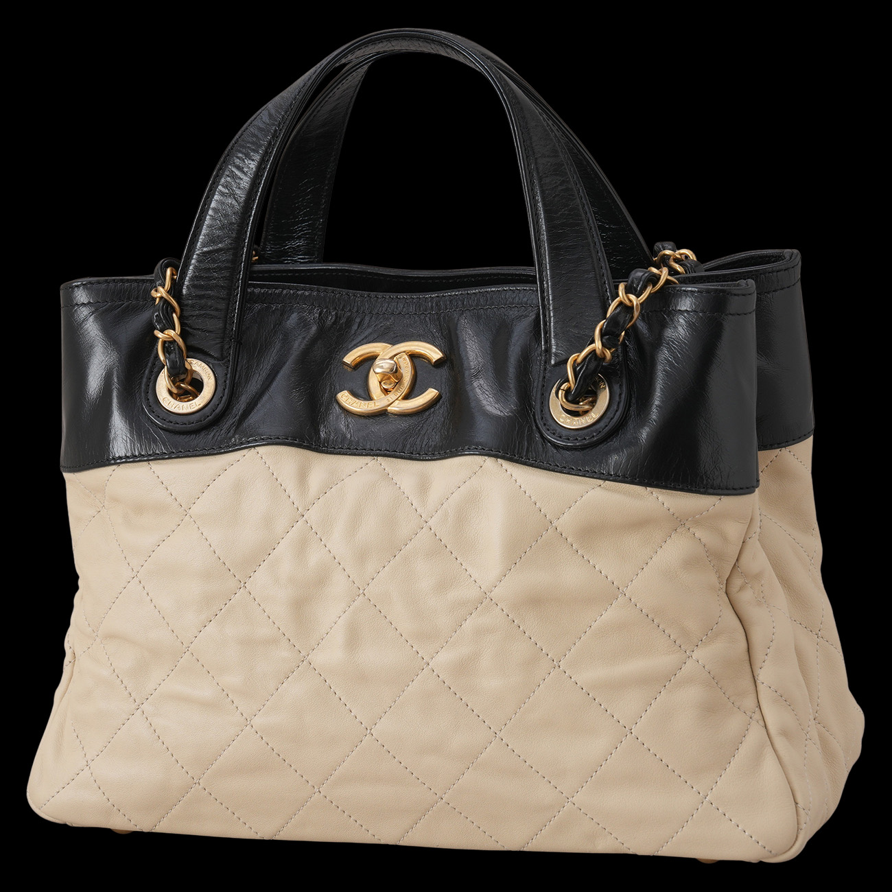 CHANEL(USED)샤넬 시즌 CC로고 탑 핸들겸 숄더백
