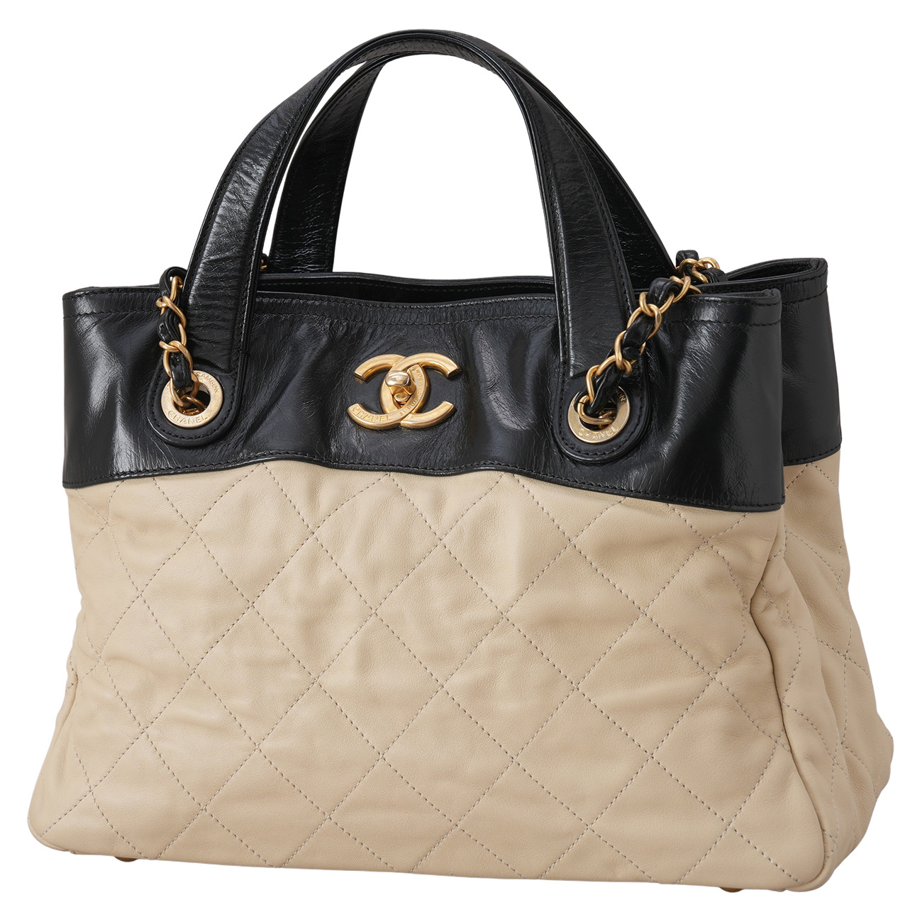 CHANEL(USED)샤넬 시즌 CC로고 탑 핸들겸 숄더백