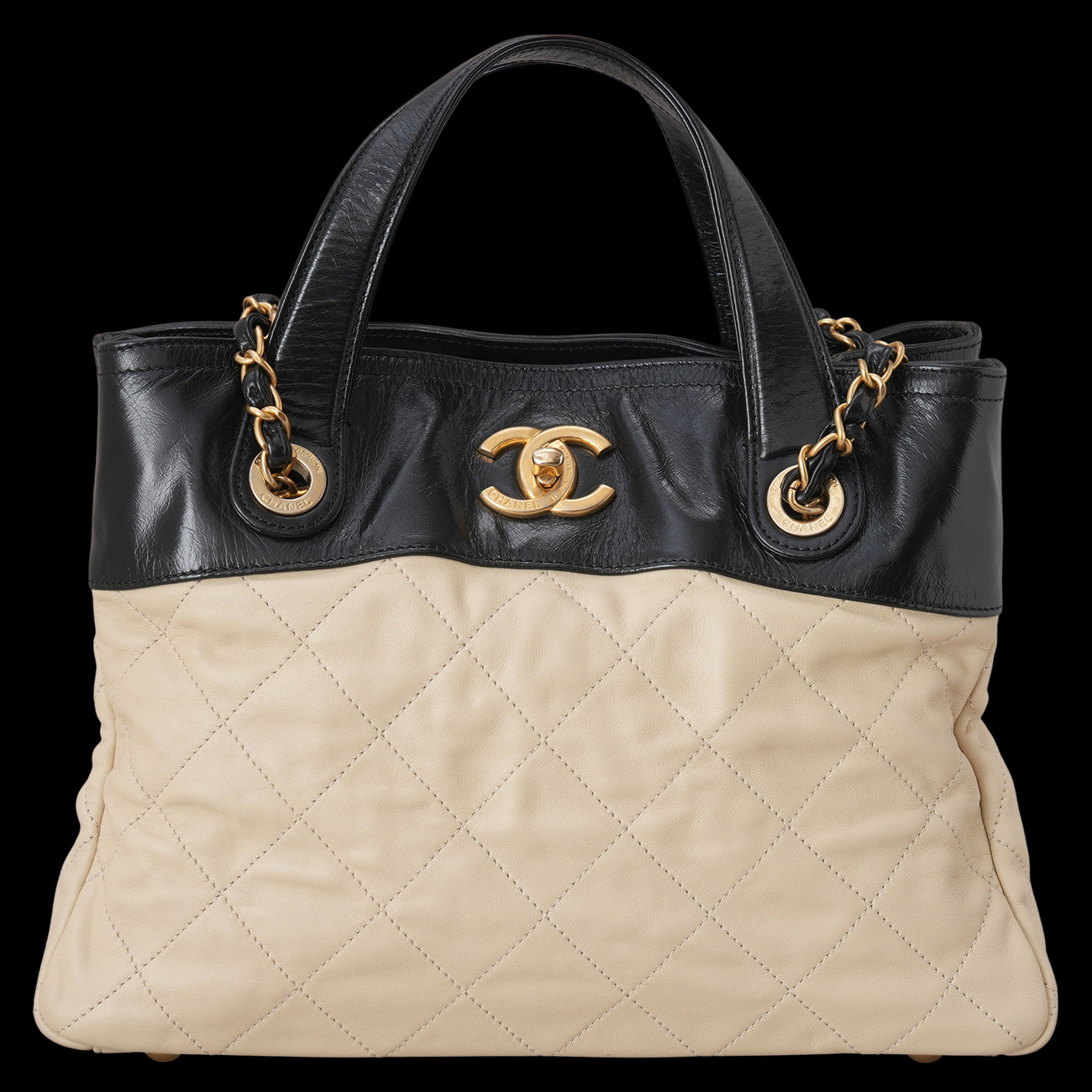CHANEL(USED)샤넬 시즌 CC로고 탑 핸들겸 숄더백