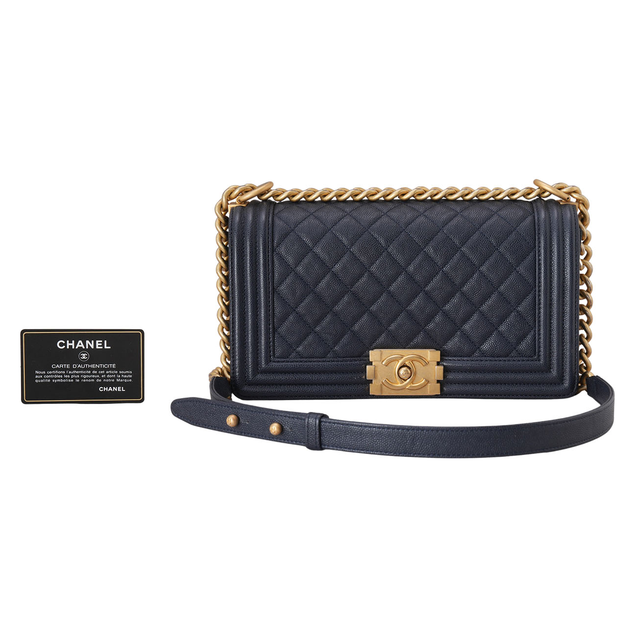 CHANEL(USED)샤넬 캐비어 보이샤넬 미듐 플랩백