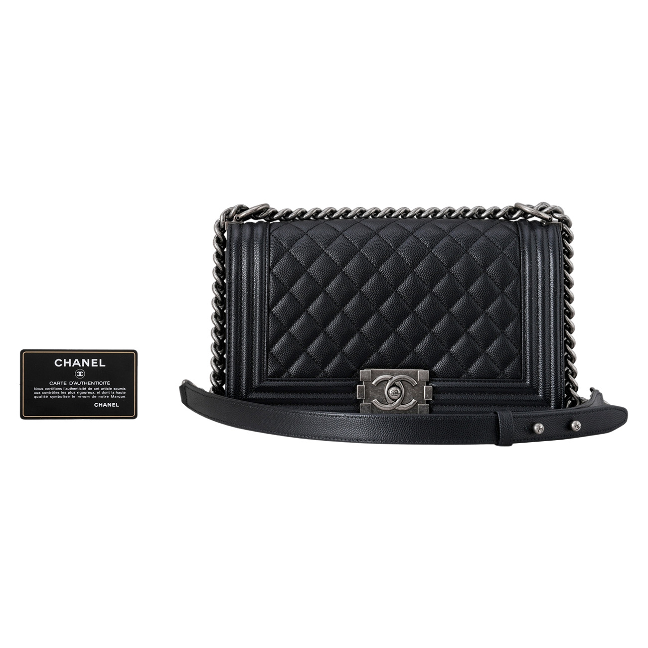 CHANEL(USED)샤넬 캐비어 보이샤넬 미듐 플랩백