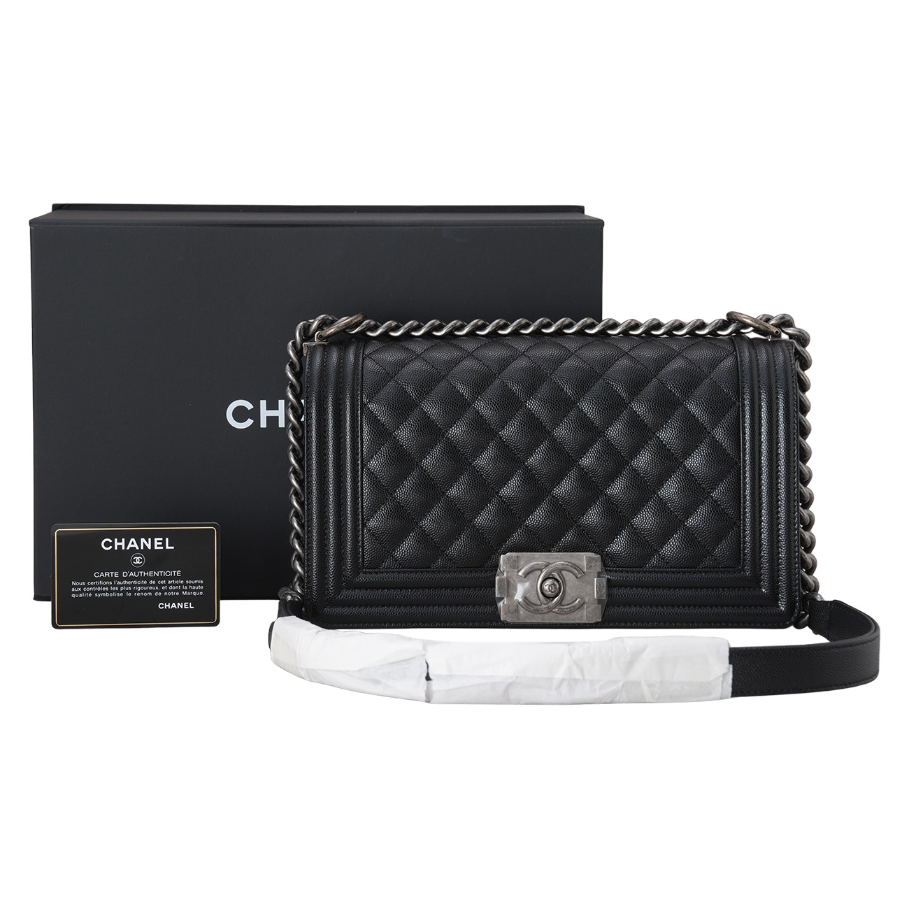 CHANEL(USED)샤넬 캐비어 보이샤넬 미듐 플랩백