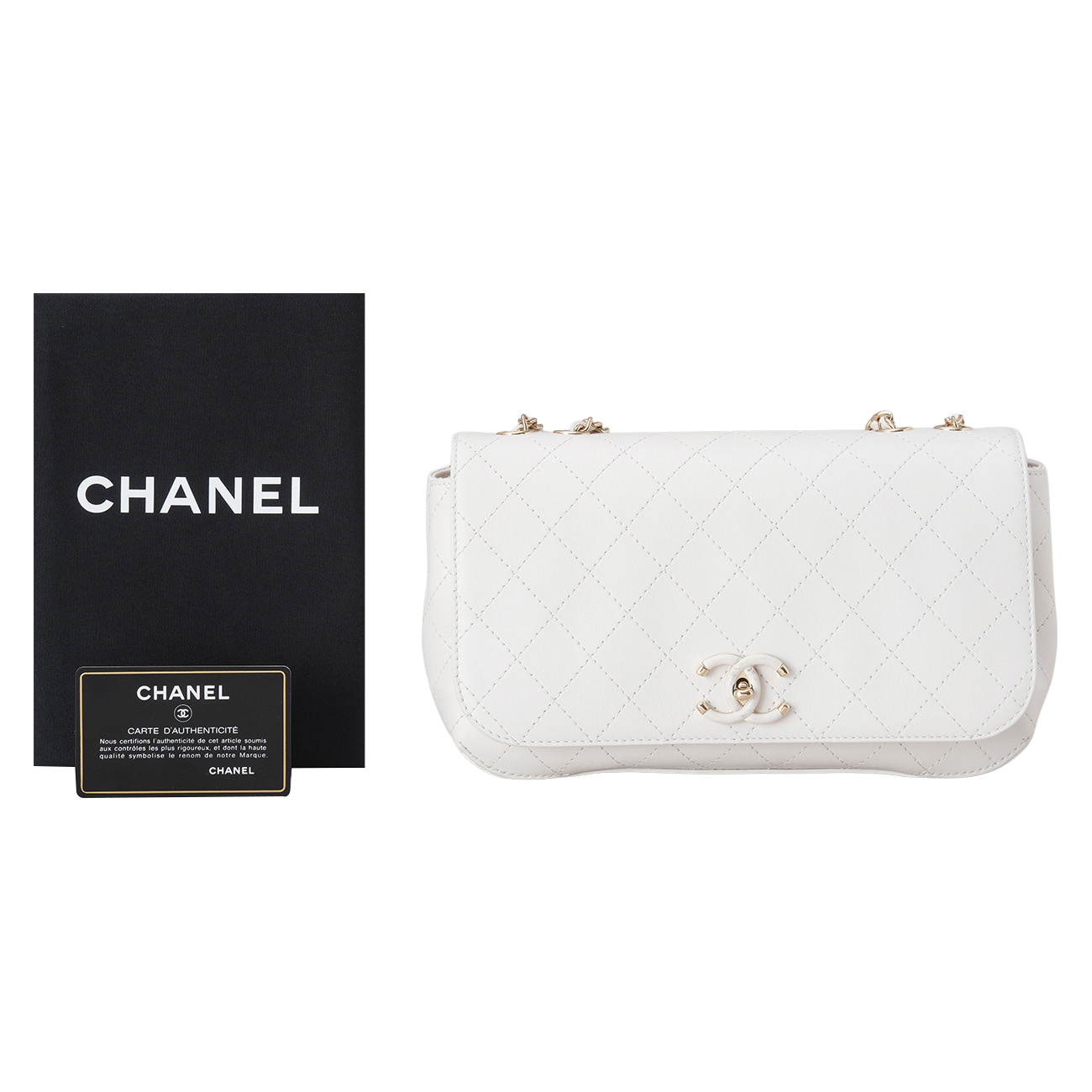 CHANEL(USED)샤넬 시즌 스티치 CC로고 체인 숄더백