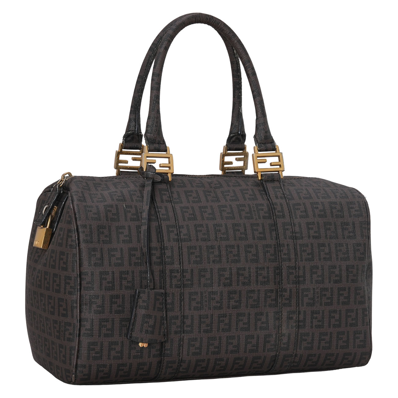 FENDI(USED)펜디 8BL098 FF 패브릭 보스턴 백