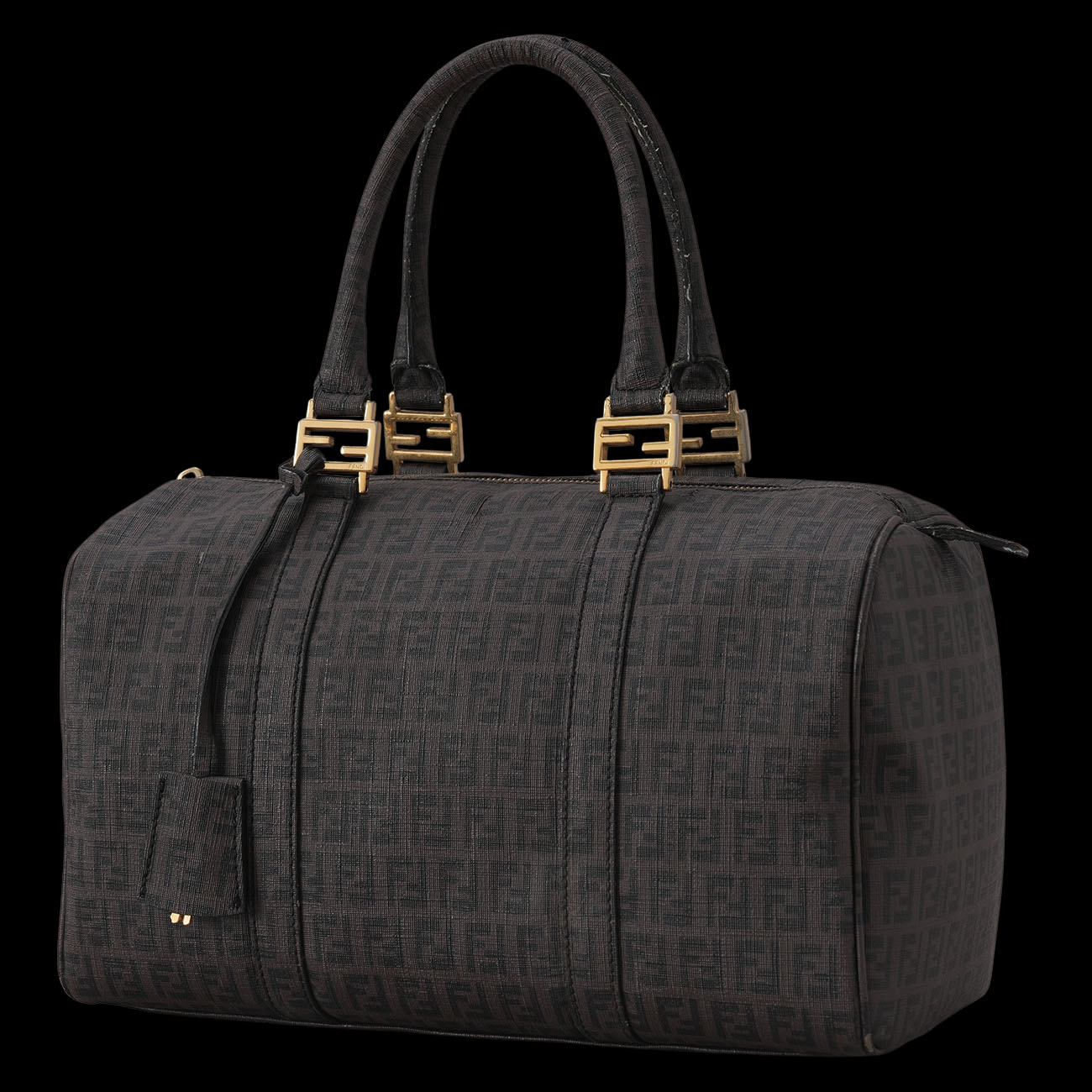 FENDI(USED)펜디 8BL098 FF 패브릭 보스턴 백