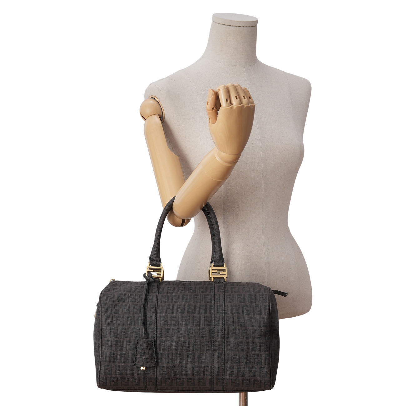 FENDI(USED)펜디 8BL098 FF 패브릭 보스턴 백