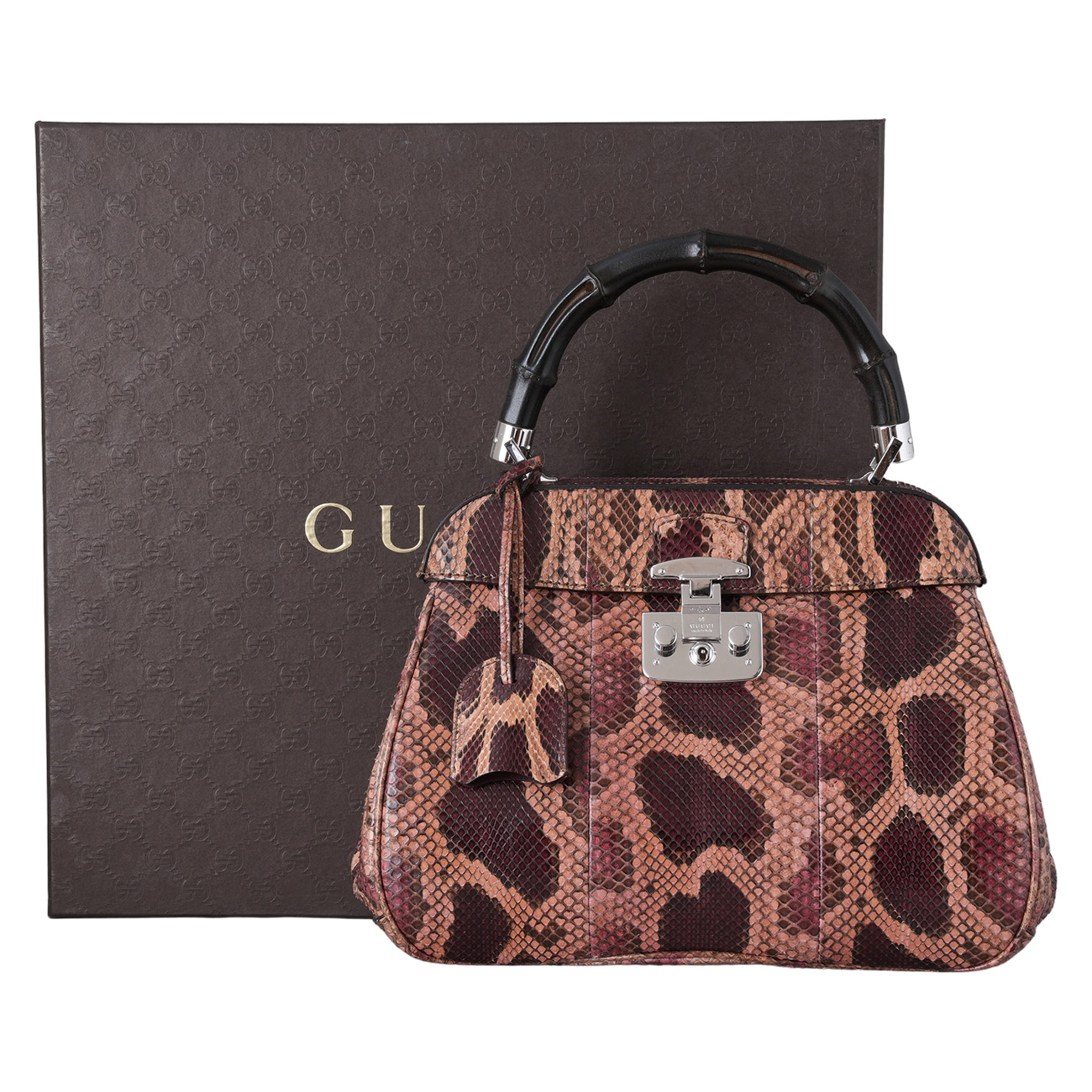GUCCI(USED)구찌 331830 파이톤 레이디락 토트백