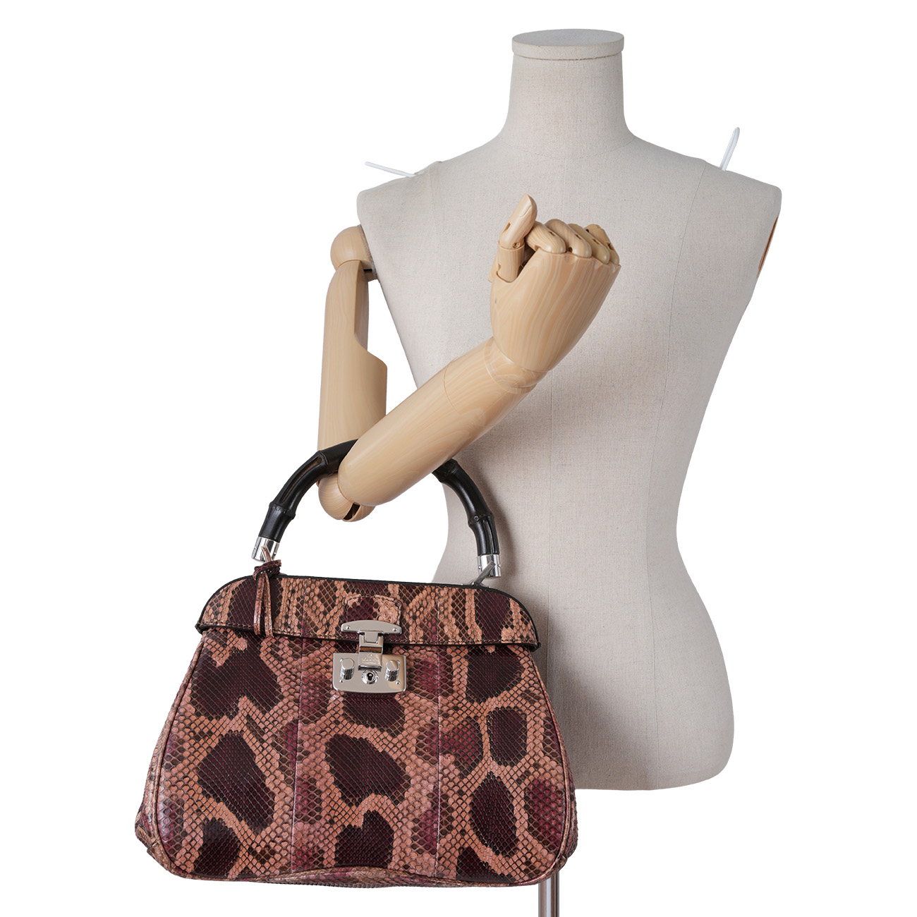 GUCCI(USED)구찌 331830 파이톤 레이디락 토트백