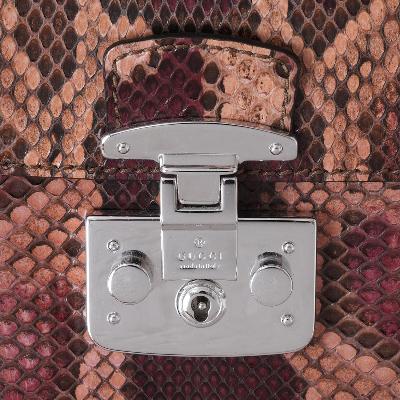 GUCCI(USED)구찌 331830 파이톤 레이디락 토트백