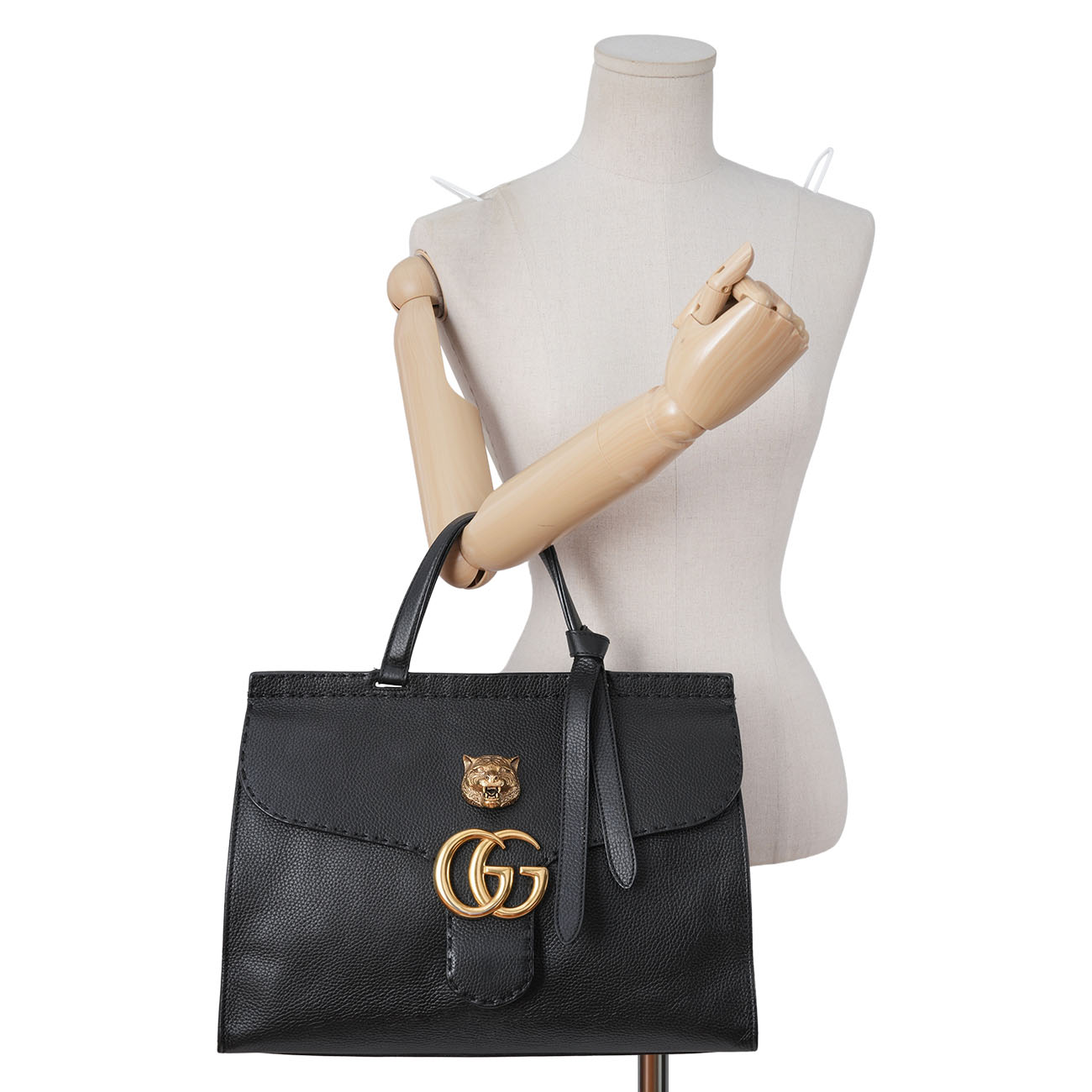 GUCCI(USED)구찌 409155 마몽 타이거 헤드 탑핸들백