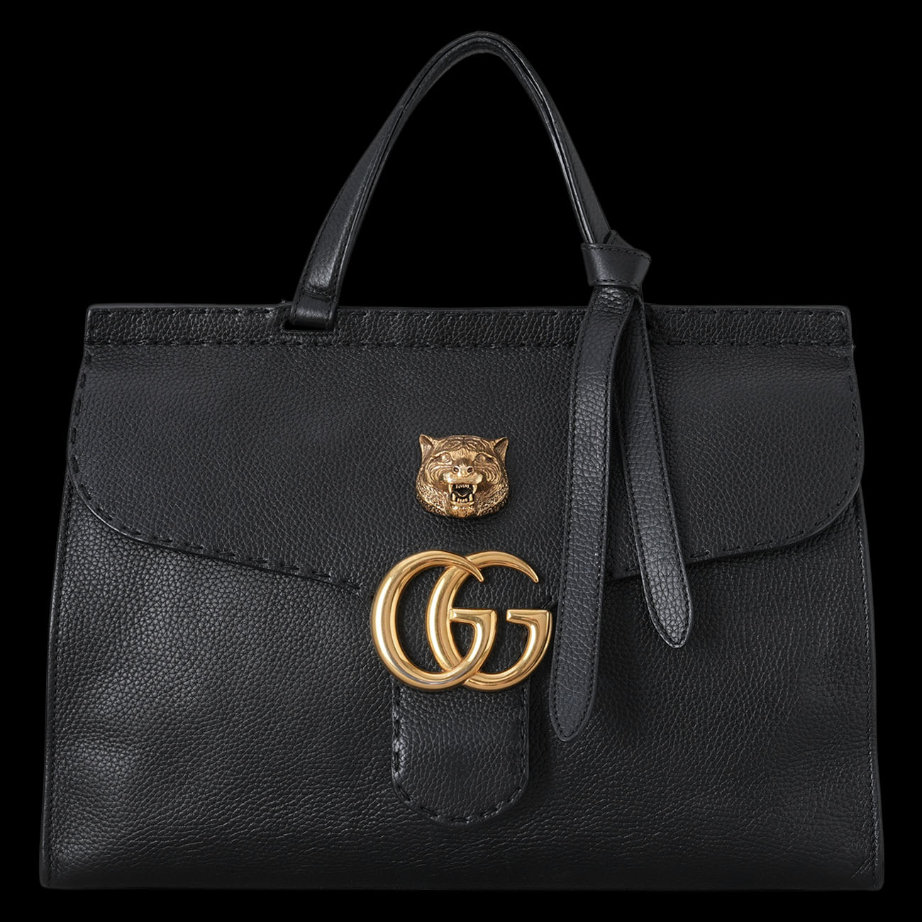 GUCCI(USED)구찌 409155 마몽 타이거 헤드 탑핸들백